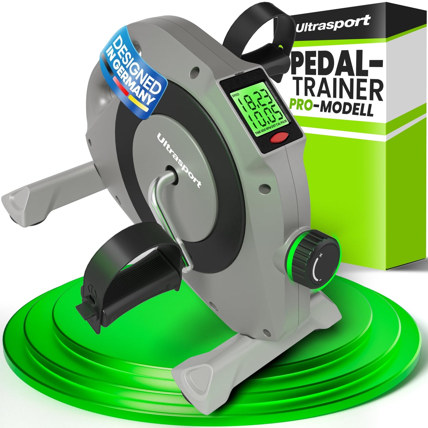 Ultrasport Mini-Bike pedal trainer for home I arm and leg trainer while sitting I extra quiet and gentle on joints I desk bike, desk bicycle, table bike for seniors.