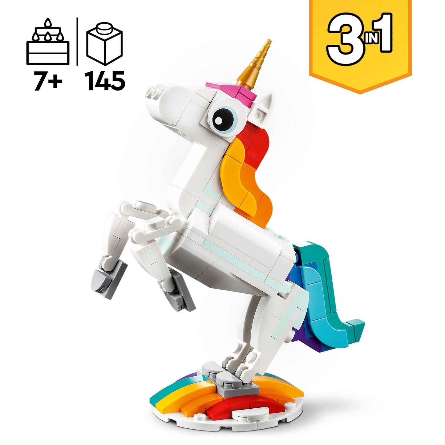 LEGO Friends horse and pony trailer, horse toy & 31140 Creator 3in1 Magical Unicorn toy, seahorse