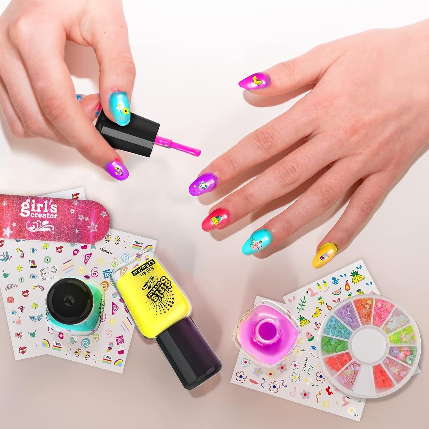 LemonDream Nail Studio Kids, Girl Gift 6 7 8 9 10 11 12-Year-Old Child Nail Polish Set, Gifts for Kids Makeup Set for Birthday Christmas Halloween Party