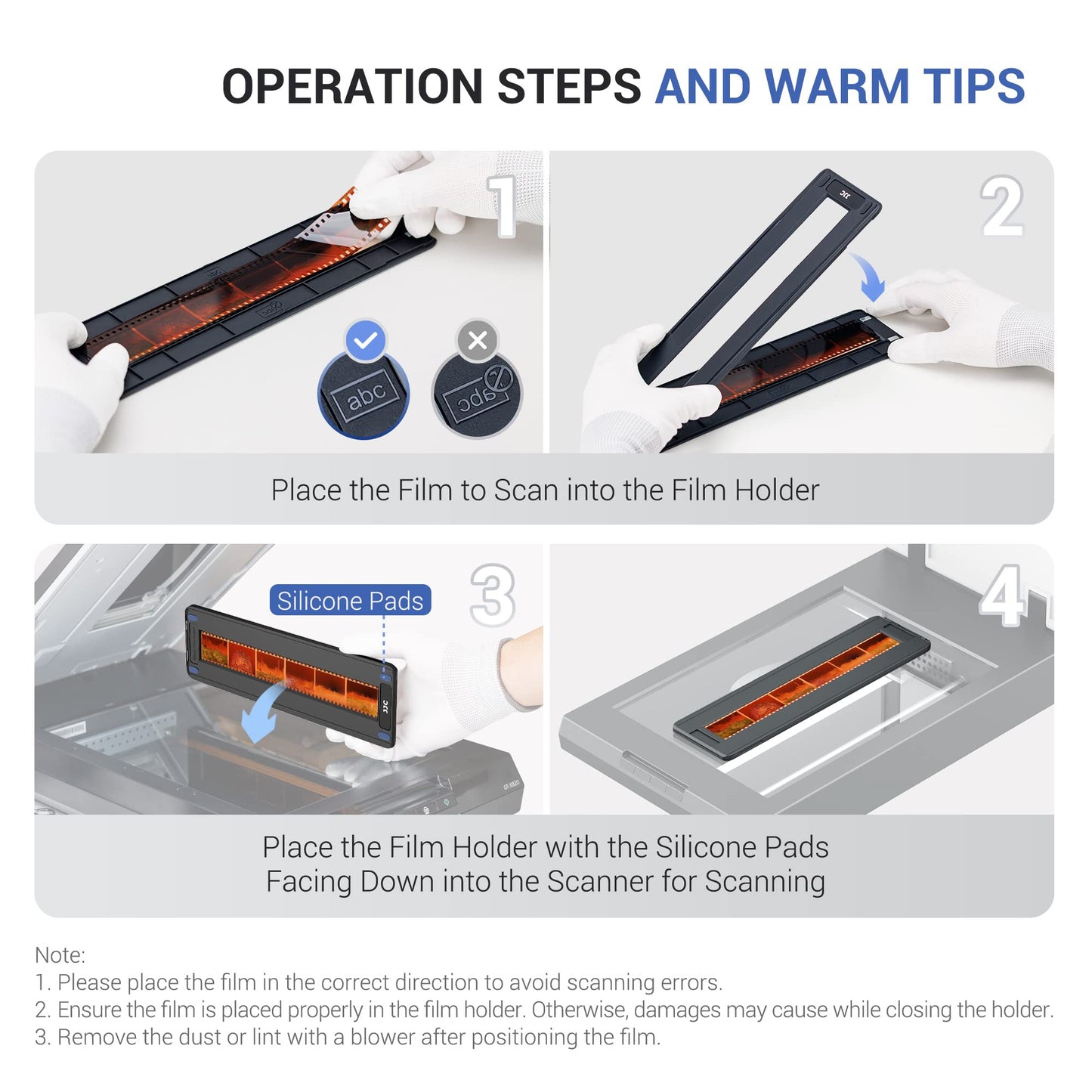 JJC 35mm film holder negative photo scanning mask strip holder cover for flatbed scanner with backlight