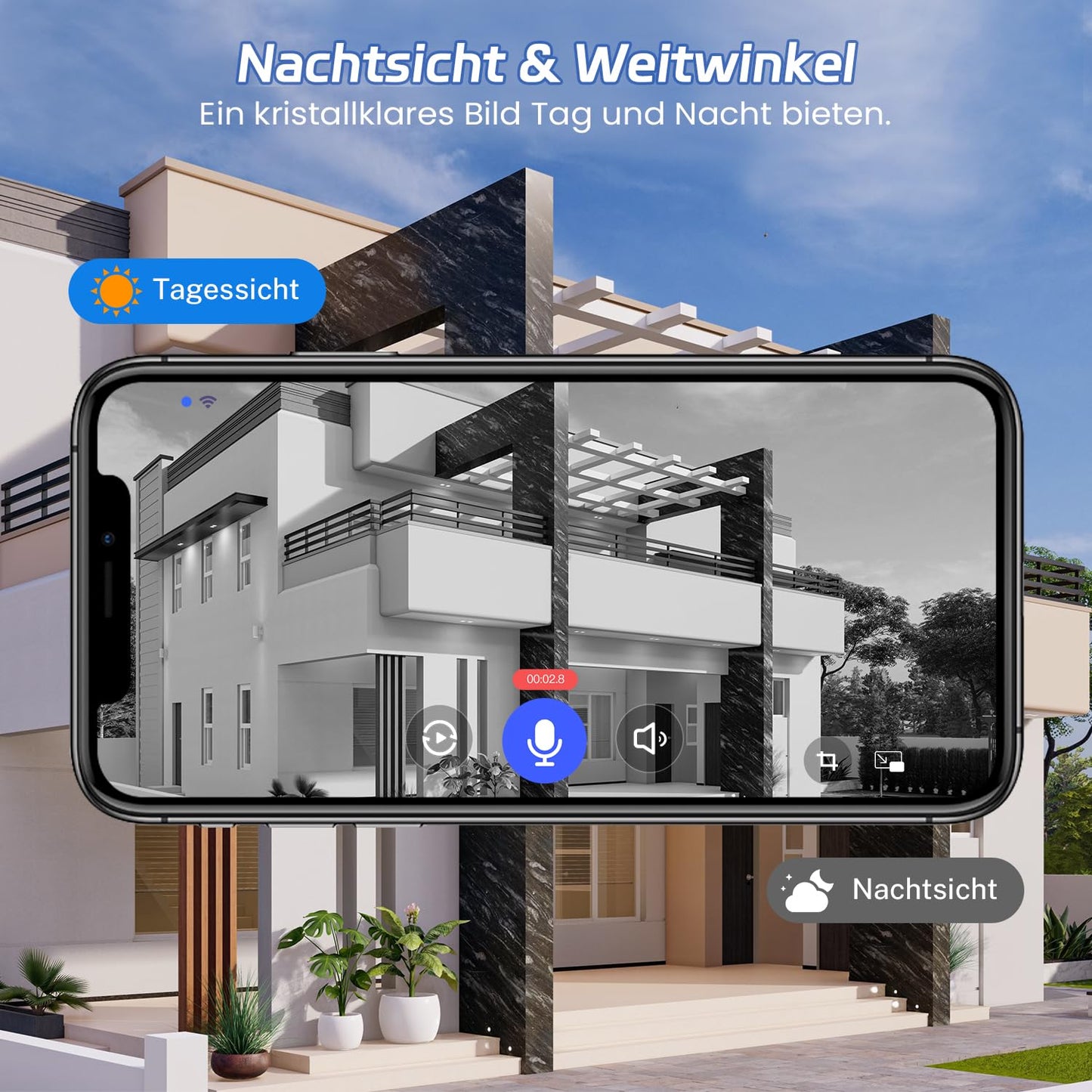 Guggre Wireless Smart Video Doorbell, Night Vision 1080p Camera, Motion Sensor, Weatherproof Doorbell with Alarm, 2-Way Audio, including mounting bracket and accessories for increased home security.