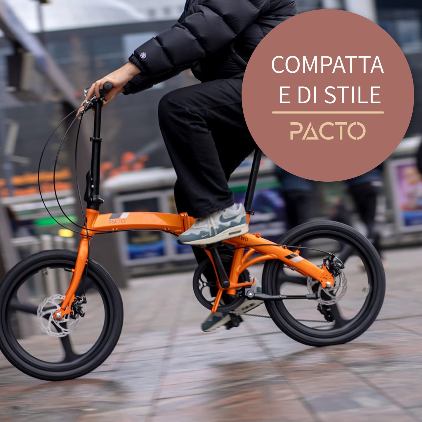 PACTO Nine - Dutch-Style Comfort Folding Bike 27cm Steel Frame Bicycle 20 Inch Nexus 3 Hub Gear Foldable Folding Bike for Adult Men Women