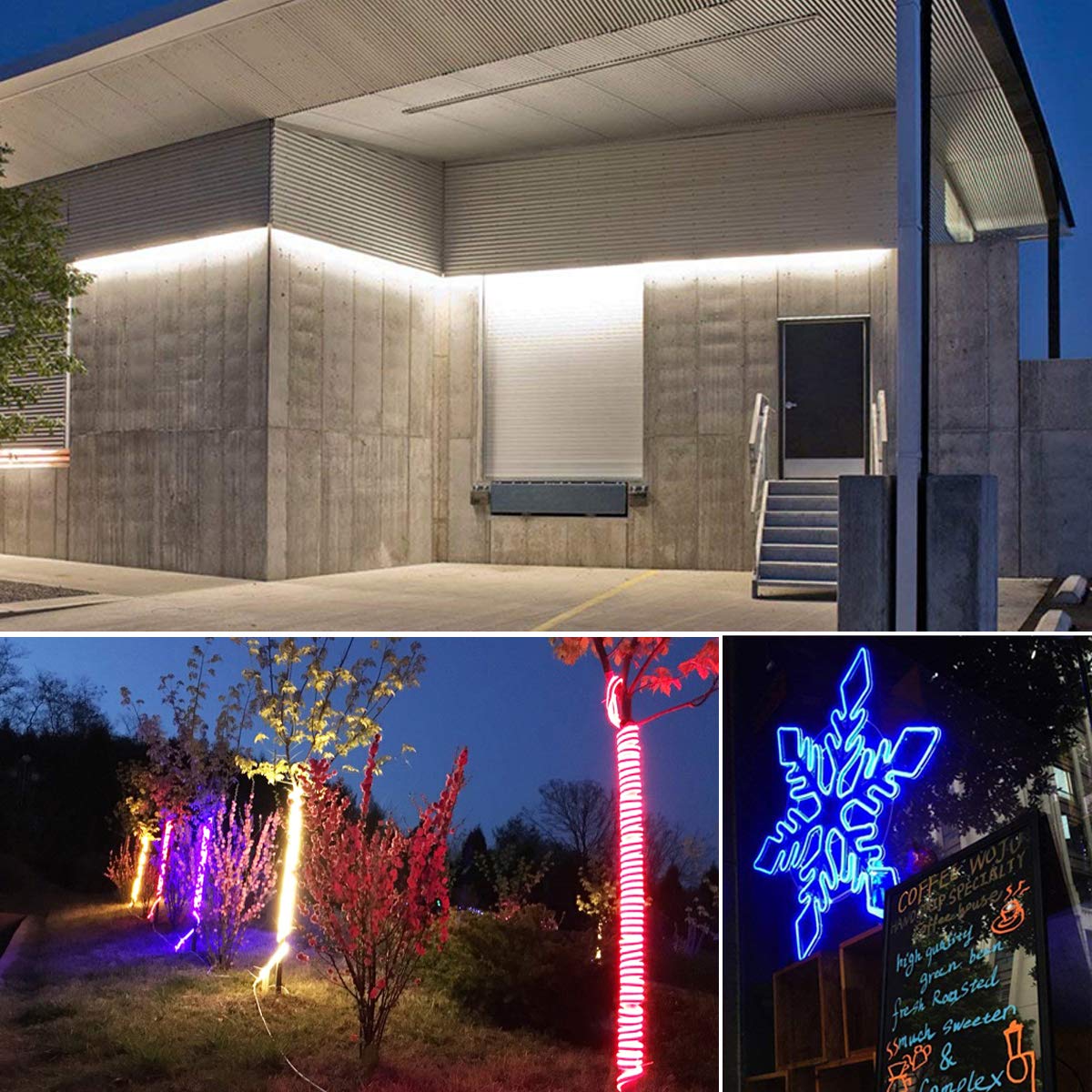 FOLLOW ME 10m Neon Rope Strip Round, 360° Luminescence Warm White, LED flexible strip without light points, 220V bright 2835 LED ribbon, IP65 waterproof for garden party wedding decoration