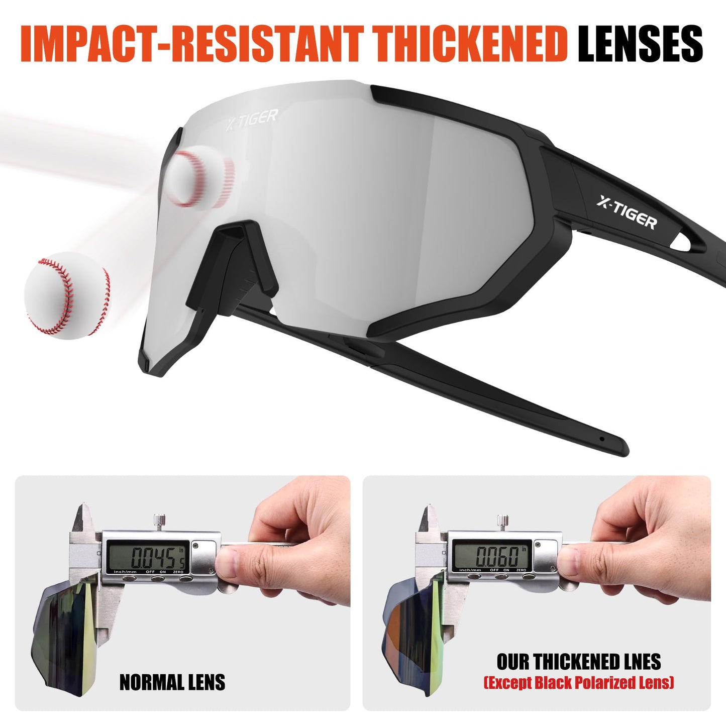 X-TIGER Cycling Glasses, Men Women Sports Sunglasses, UV400 with 5 Interchangeable Lenses, Durable TR90 Frame, with Adjustable Glasses Strap & Ear Hooks, Outdoor Sports/Cycling/Running/Driving/Fishing/Golf