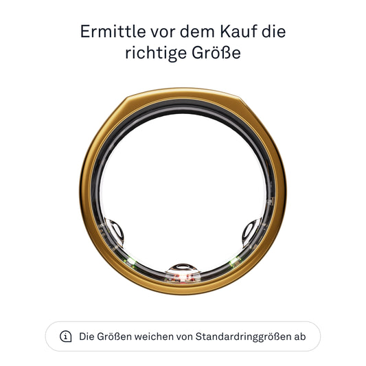 OURA Gen3 Heritage Smart Ring - Size 13, Gold | Wearable for sleep, heart rate, and fitness tracking - Up to 7 days battery life - Compatible with iOS/Android - Determine your size before purchasing.