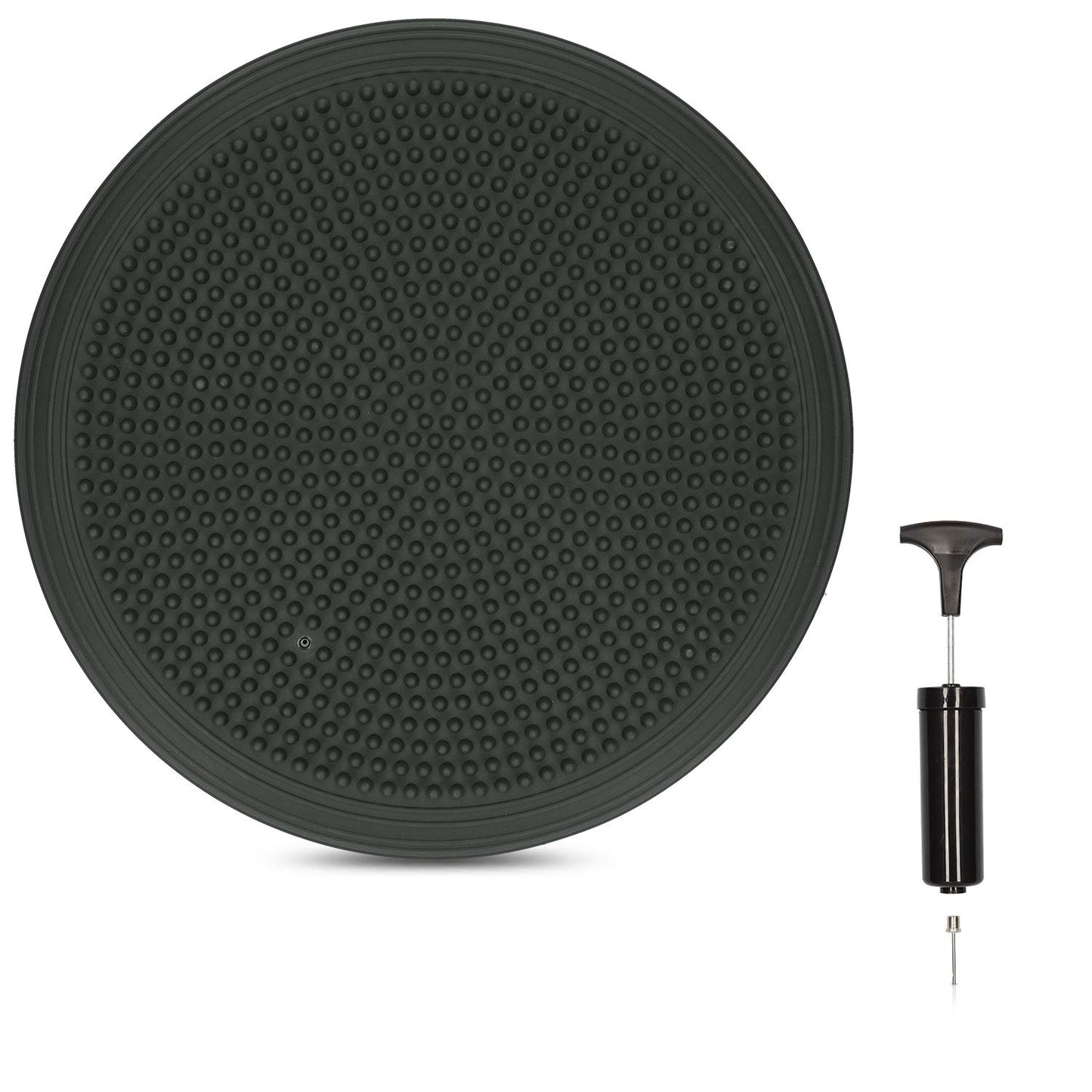 Navaris balance cushion ball seat cushion with air pump - balance mat cushion seat cushion back training - knobs and smooth