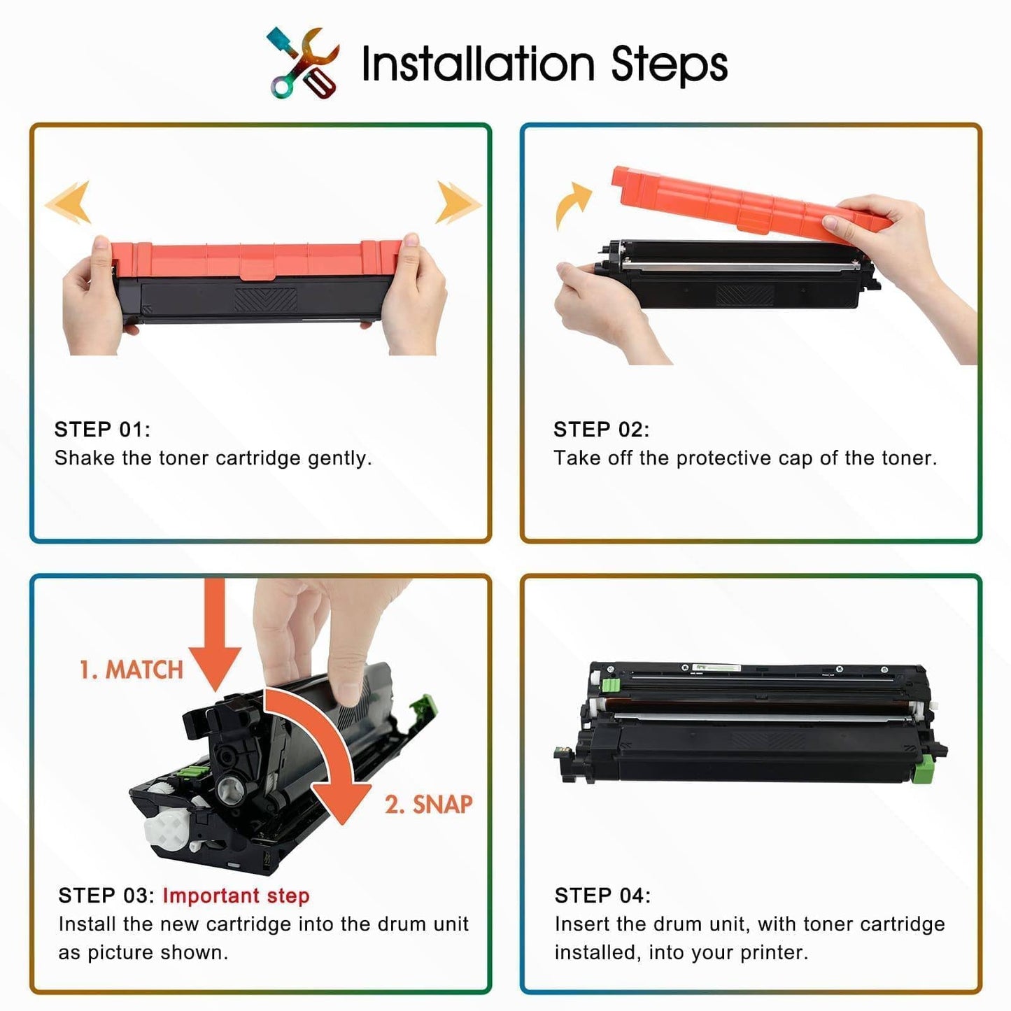 TN248 MFC-L3760CDW TN248XL TN-248XL Toner: Compatible for MFC-L3740CDW MFC-L3740CDWE TN-248 Brother DCP-L3560CDW 248 248XL DCP-L3520CDW DCP-L3520CDWE MFC-L8390CDW HL-L3240CDW HL-L3220CWE TN-248CMYK
