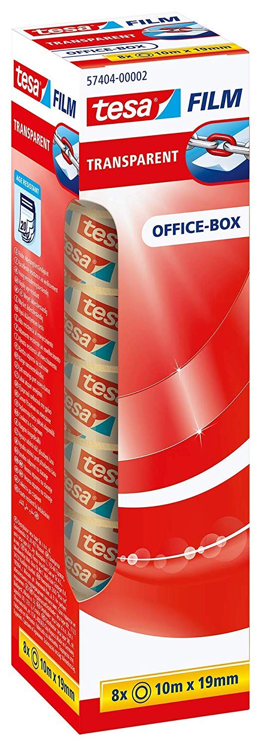 Shoulder Dolly 2-person carrying strap, lifting belt for ergonomic and easy lifting of objects up to 370 kg and 3.65 m in length & transparent tape - 10 m x 19 mm - 8 pack.