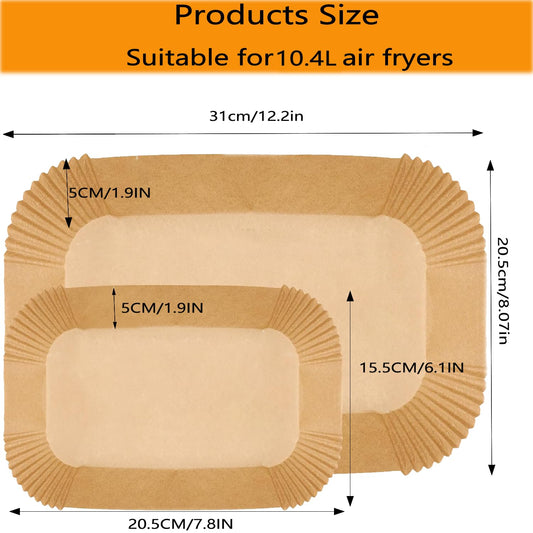 160pcs Airfryer parchment papers for Ninja Flex Drawer Dual Zone AF500EU 10.4L Air Fryer, compatible with Ninja Foodi AF500EU AF500EUCP Airfryer and Cecotec Dual 9000 9L.