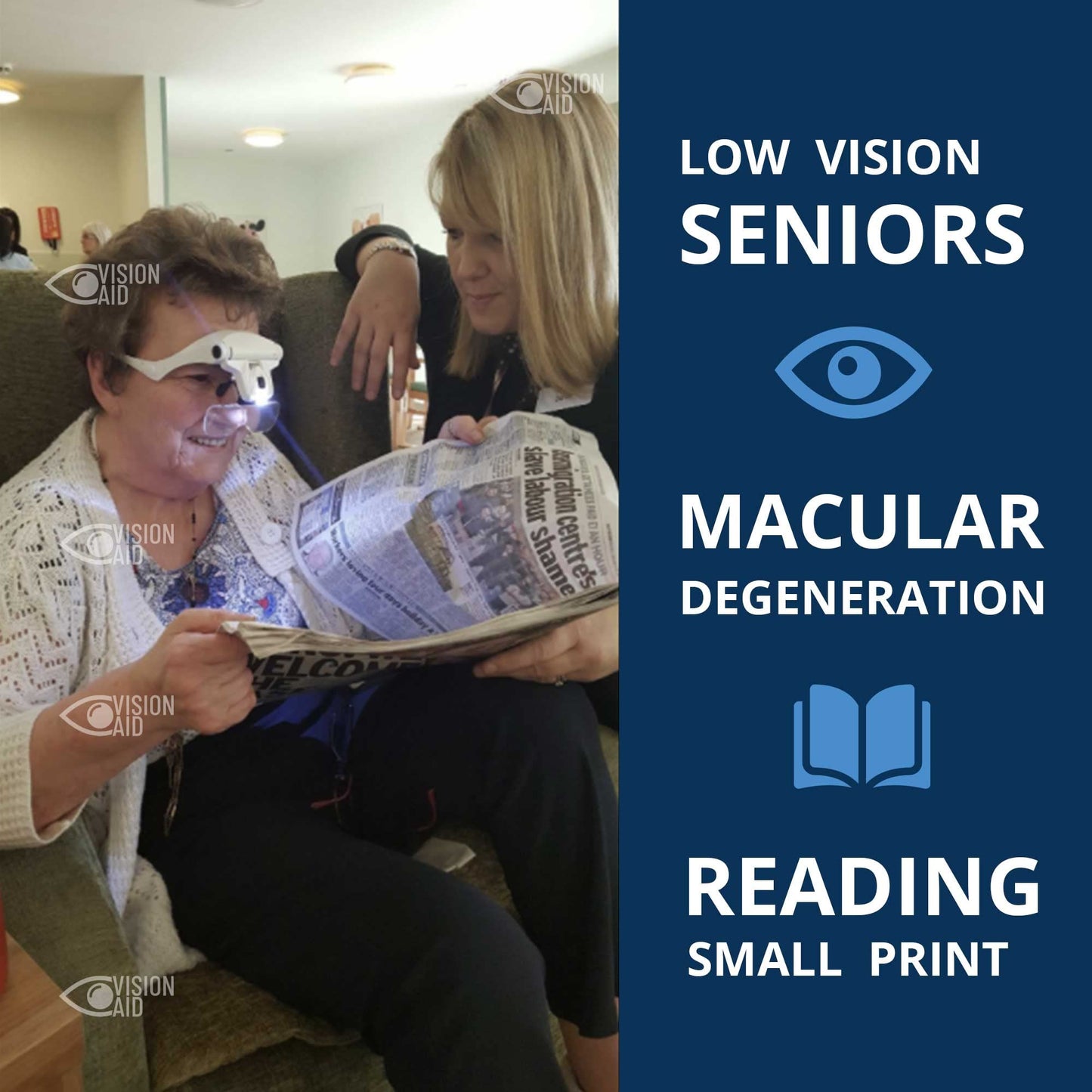Vision Aid magnifying glass with LED light 5 lenses headband protective storage case glasses magnifier hands-free illuminated head-mounted magnifier for hobby crafting macular degeneration painting eyeglass wearers close work