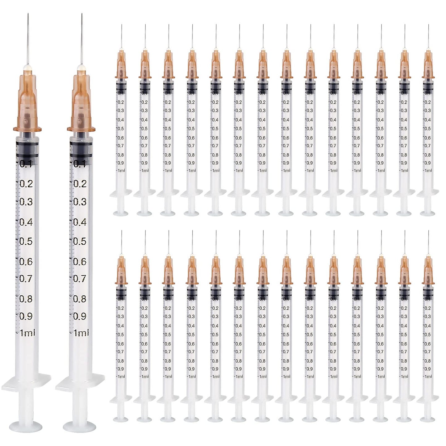 50 pieces Syringe 1 ml, Vegena 1 ml Syringes Set Plastic Tube Syringes Disposable Syringes Small Dosage Syringe Liquid Syringe Individual Seal Packaging Disposable Syringes (50)
