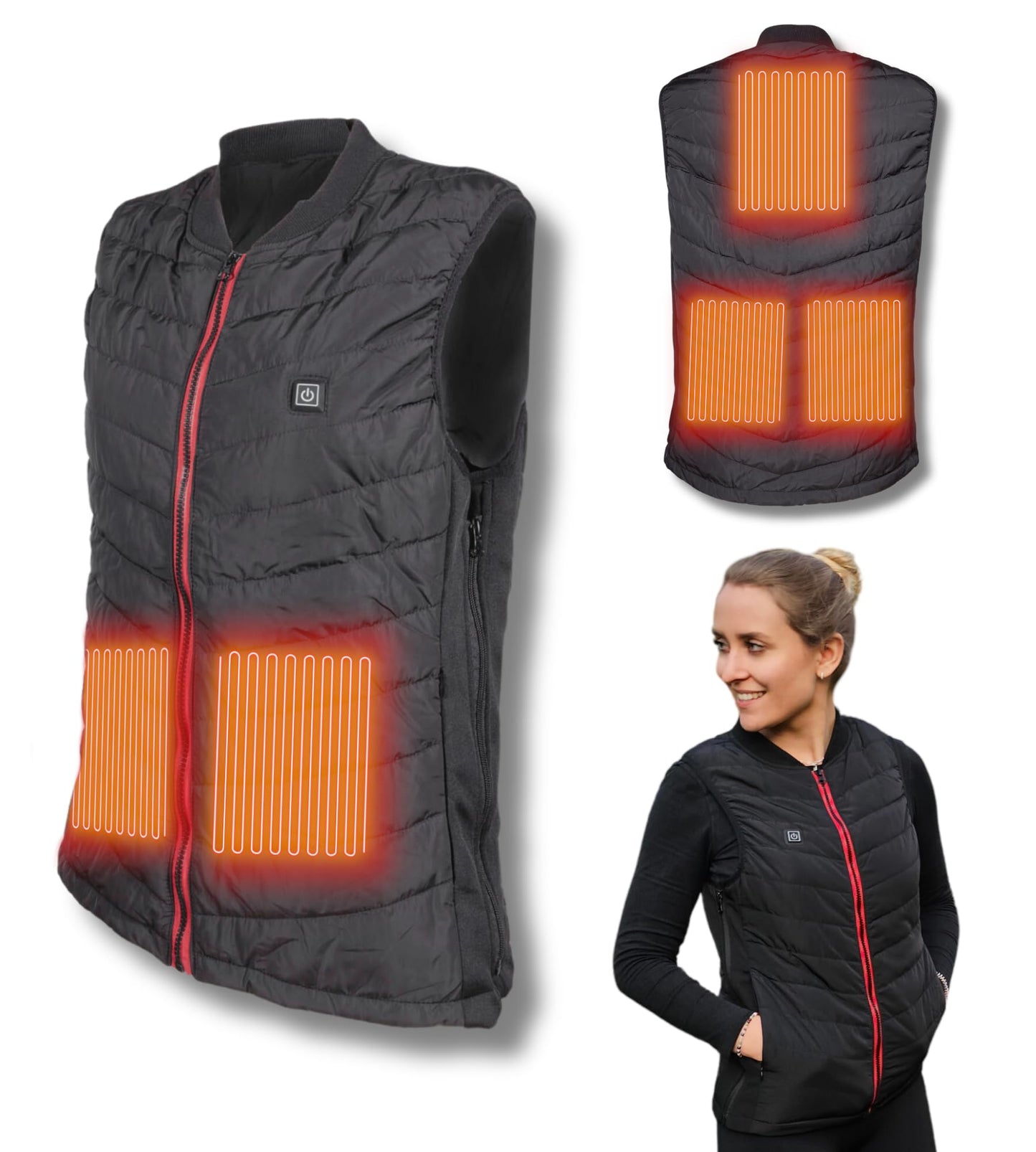 NorthHeat Premium heated vest, size L | Heated vest for men and women | Clothing with 5 heated zones up to 55°C | Heated vest WITH BATTERY (Powerbank)