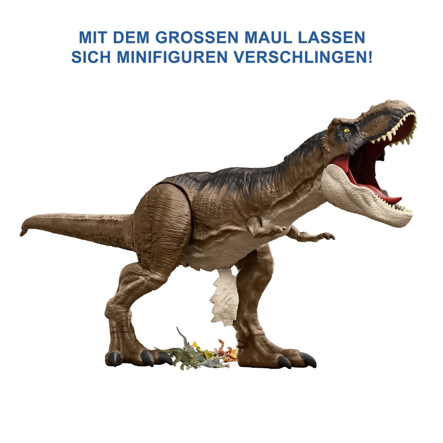 Mattel Jurassic World Dinosaur, Extra-large T-Rex action figure, 101 cm long, poseable with eating function, dinosaur toy, for kids ages 4 and up, HBK73.