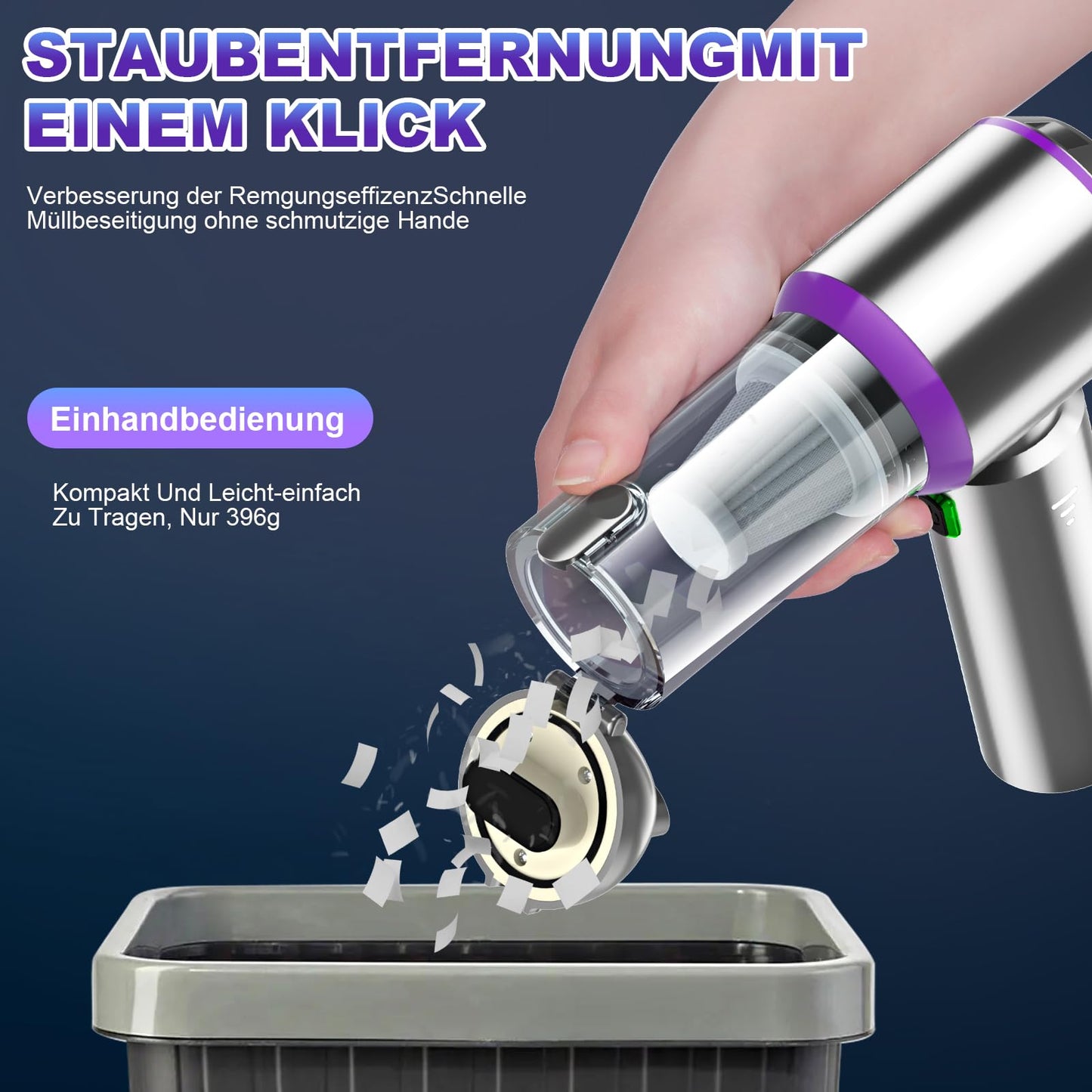 Handheld vacuum cleaner battery, 4-in-1 handheld vacuum cleaner, cordless handheld vacuum cleaner, 22000PA car vacuum cleaner battery winner, 3-speed 200000 RPM mini vacuum cleaner for car, kitchen, PC, sofa, office & pet hair cleaning.