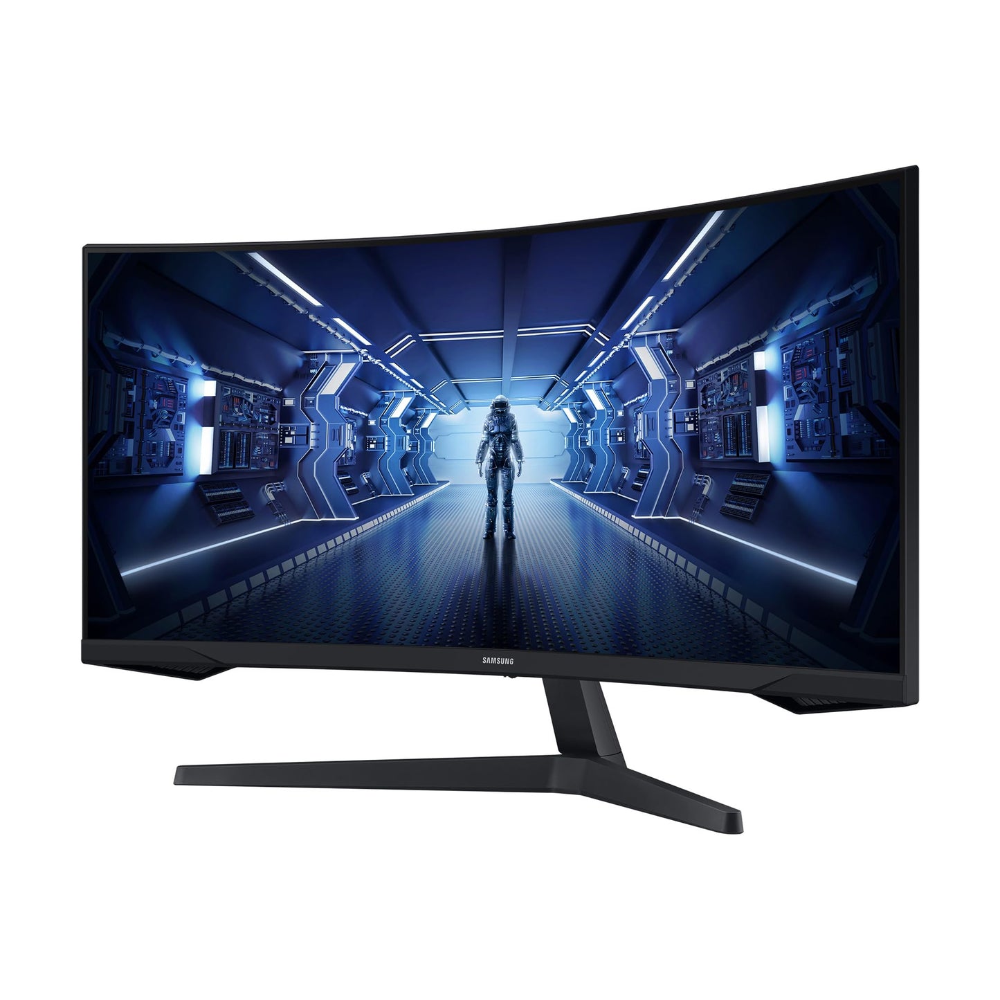 Samsung Gaming Monitor G5 C34G55TWWP, 34 inch, VA panel, UWQHD resolution, AMD FreeSync Premium, curvature 1000R, refresh rate 165 Hz, response time 1 ms (MPRT), black