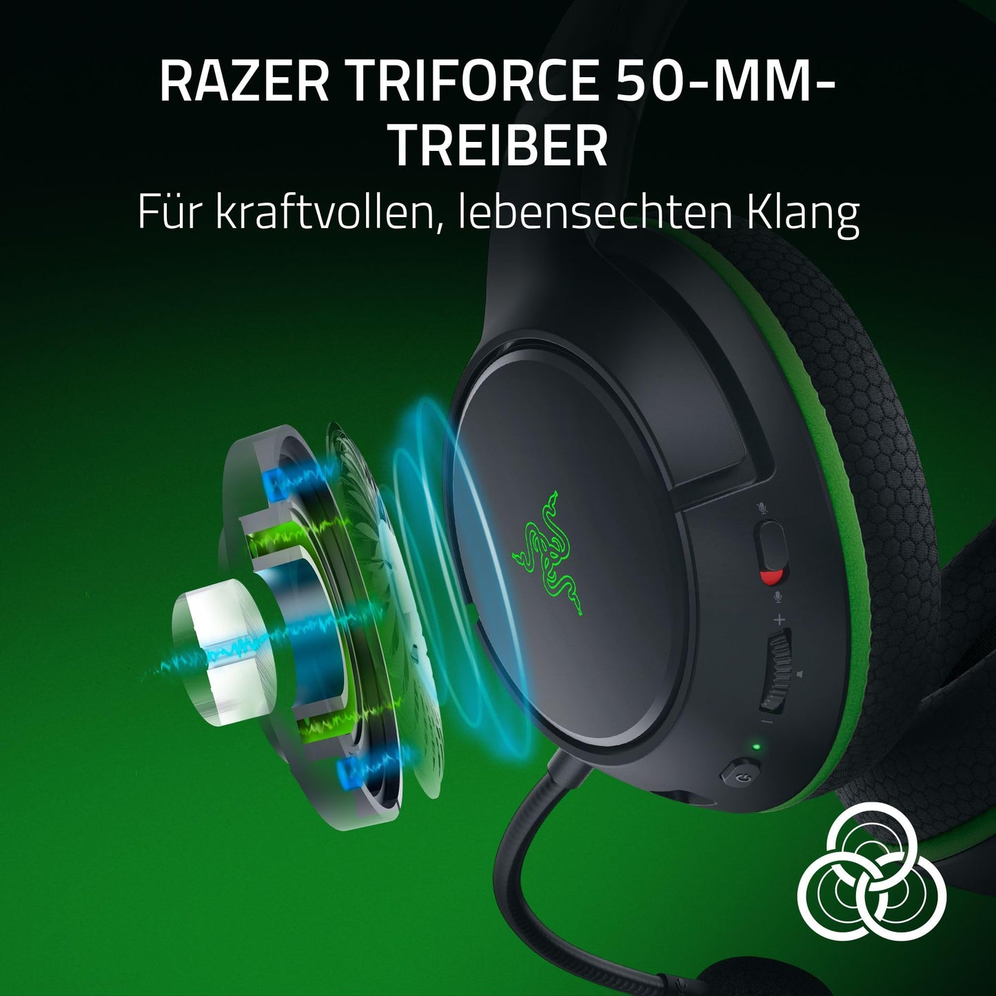 Razer Kaira HyperSpeed - Wireless multi-platform gaming headset for Xbox (HyperSpeed Wireless, Triforce 50 mm driver, HyperClear cardioid mic, FlowKnit memory foam ear cushions) Black