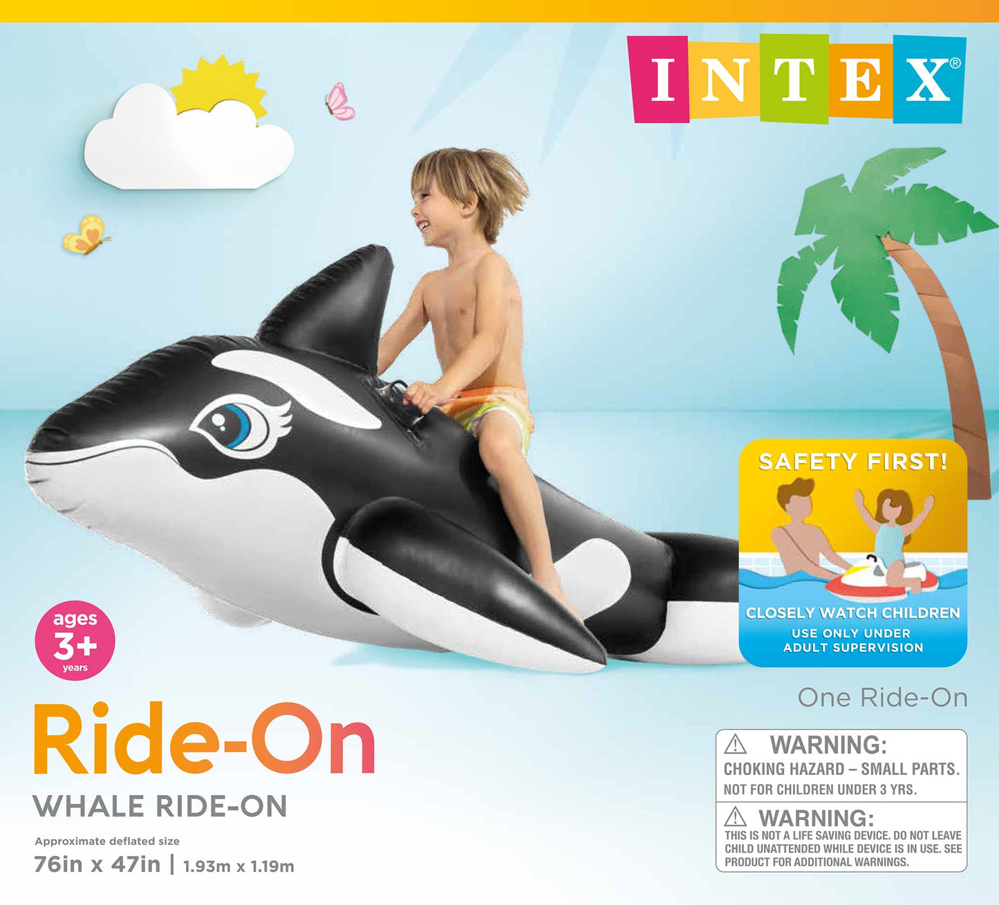 Intex 58561EP - Ride-On Whale, 76 x 47 inches