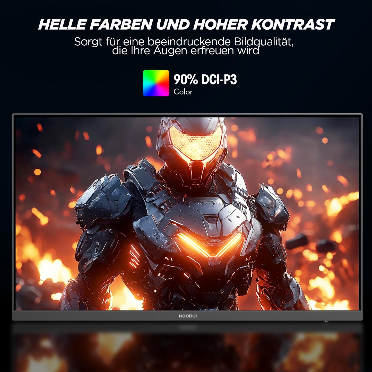 KOORUI G2711P 27-inch gaming monitor, 1ms 200Hz FHD Fast IPS HDR400 screen, 100% sRGB Adaptive Sync VESA 75x75mm.