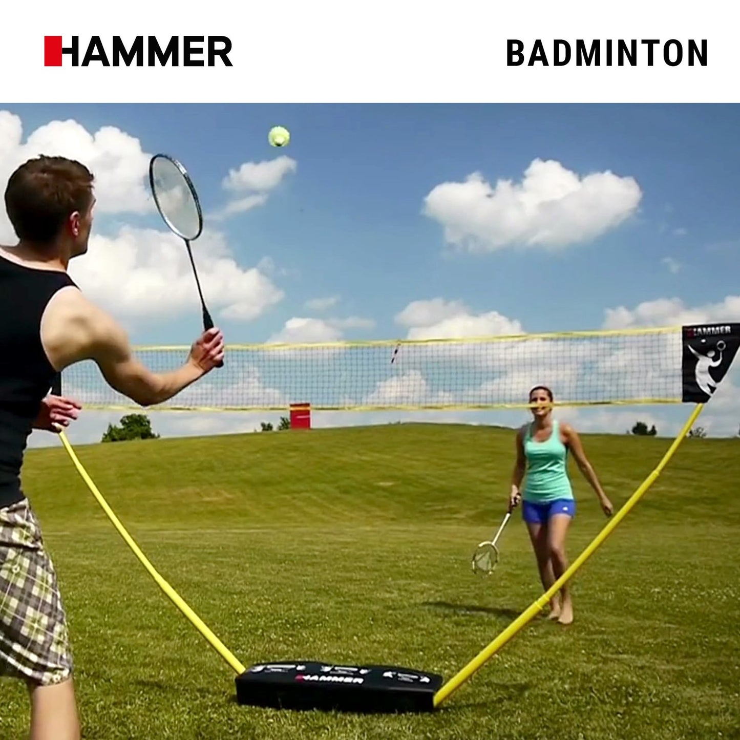HAMMER 3 in 1 Net Set for Volleyball, Badminton & Tennis, fun for all ages, with carrying case/post stand, easy setup, quick to store and easy to transport.