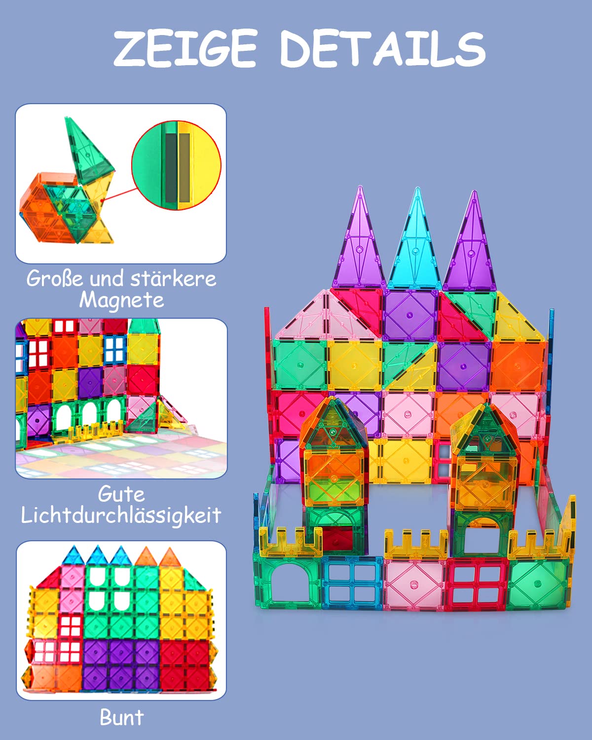 Magnetic building blocks 64 pieces magnet toy magnets building bricks building set kids magnetic blocks perfect for use at home, in schools, for boys and girls 3 4 5 6 7 8 years old