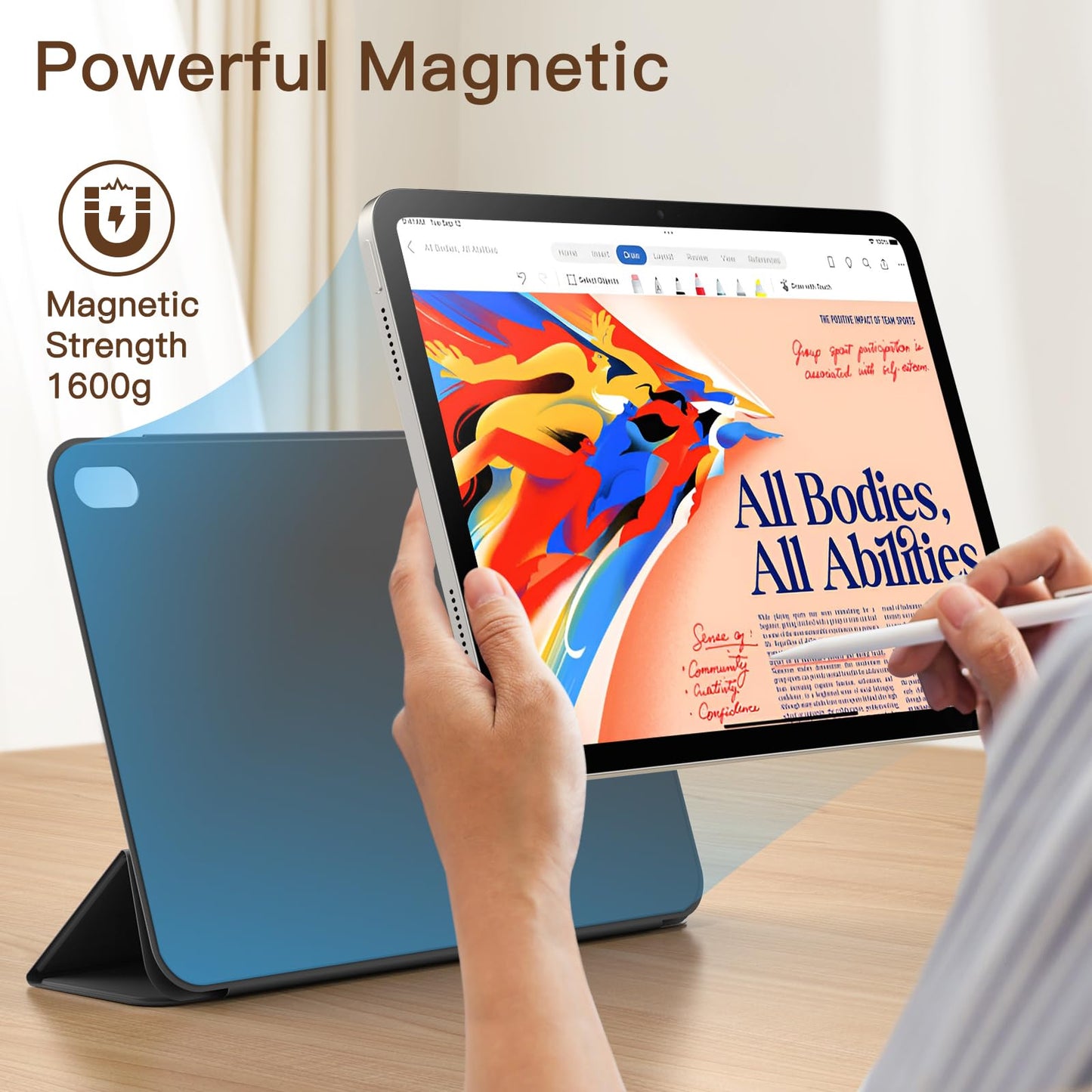 JETech Magnetic Case for iPad (A16) 11th/10th Generation (2025/2022), Magnetic Attachment, Slim Protective Cover with Auto Sleep/Wake (Black)