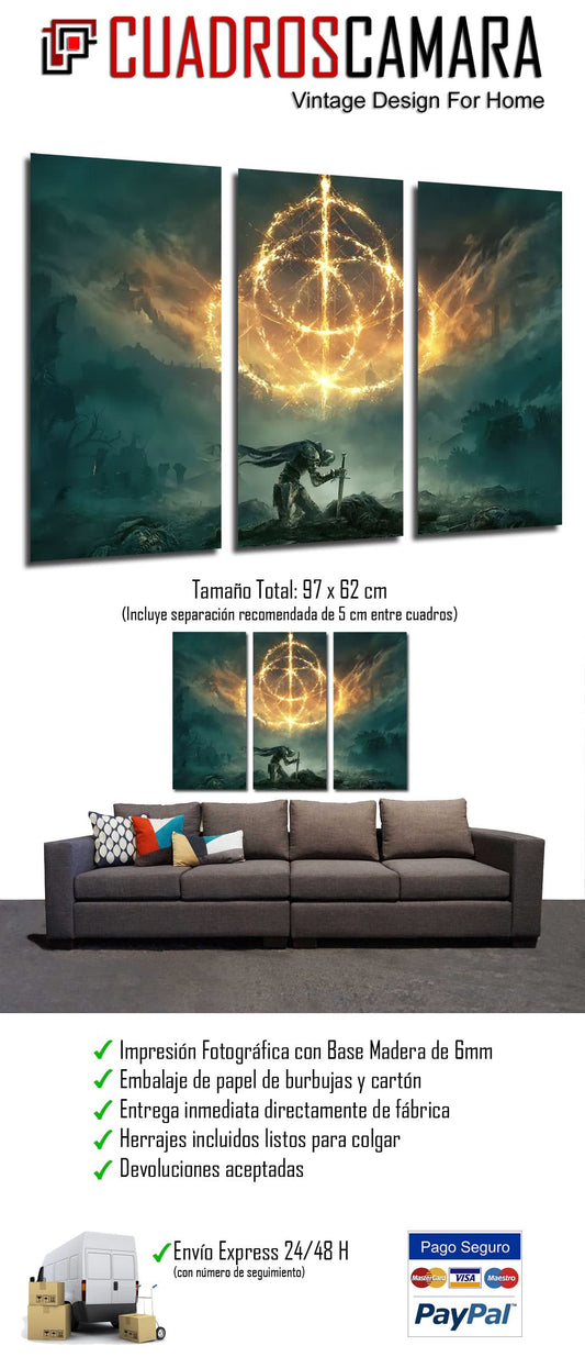 DKORARTE Modern painting, video game, Elden Ring, Xbox, coat of arms, 97 x 62 cm, Ref. 27349