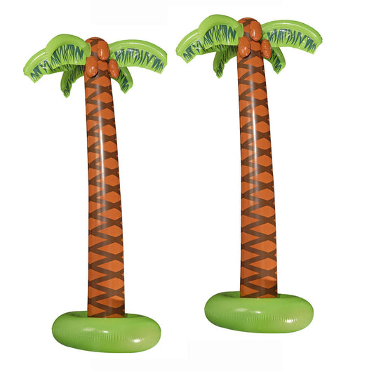 Widmann 10136169B - Inflatable palms, set of 2, approximately 180 cm tall, perfect for beach parties, themed parties, and carnival. & 04865 - Inflatable palm with drink cooler, can be filled with ice and water.