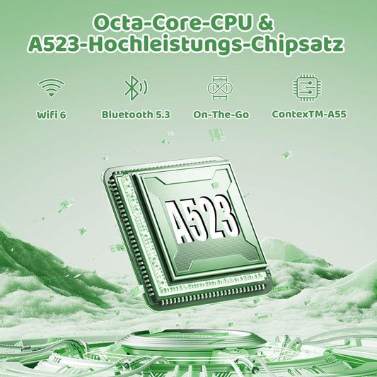 Angel Android 14 Kids Tablet, Octa-Core Processor Tablet for Kids, 14GB+64GB, 5000mAh, Parental Control, WiFi 6, Bluetooth 5.3, Kid-Friendly Case (green)