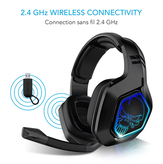 SPIRIT OF GAMER - XPERT-H900 - Pro Gamer headset - Powerful bass - Blue LEDs - Leatherette - Flexible microphone - 12-hour autonomy - PS5 / PC / PS4