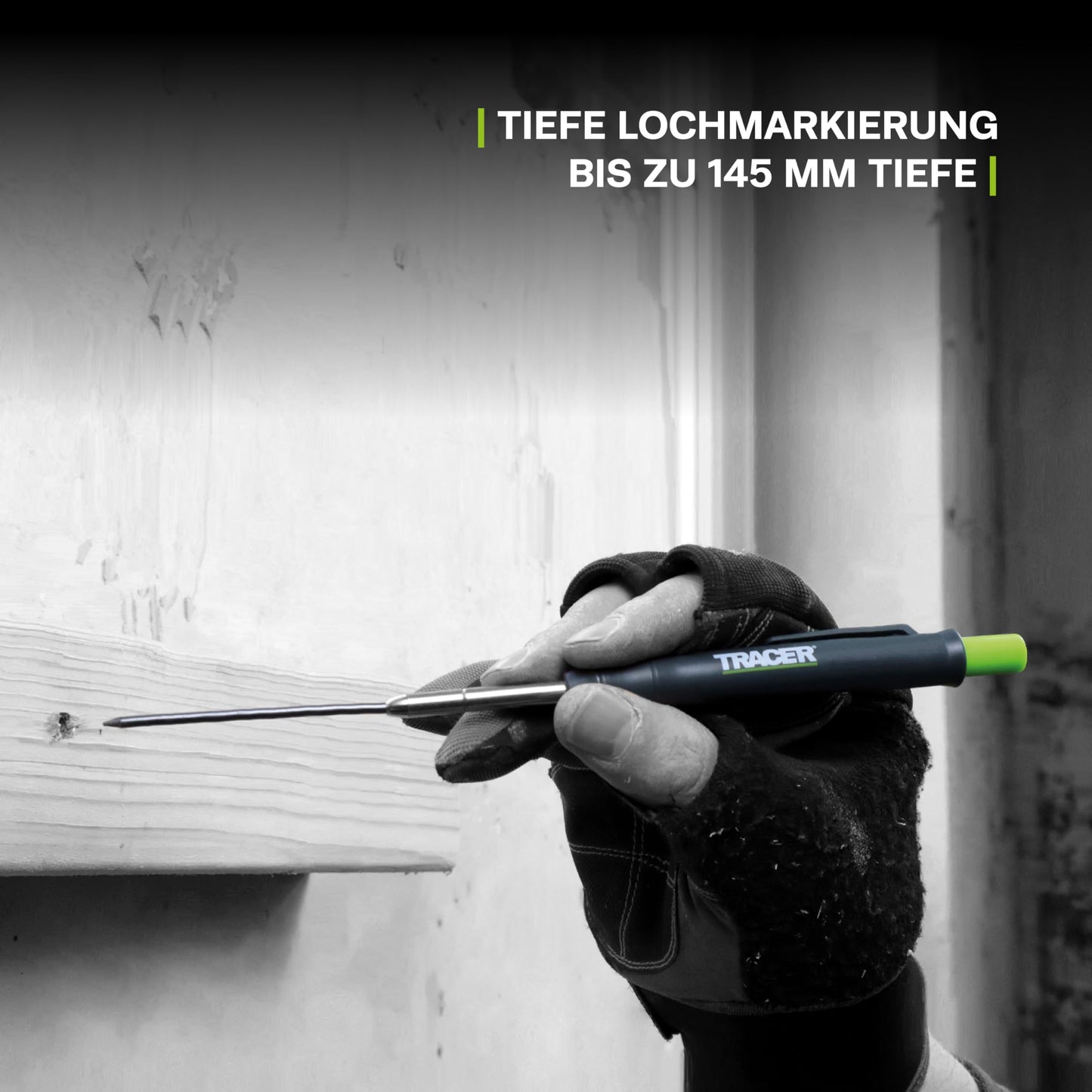 Tracer Marking Kit - Deep Hole Carpenter Pencil, Replacement Leads x 6, and 2 non-clogging markers with holster.