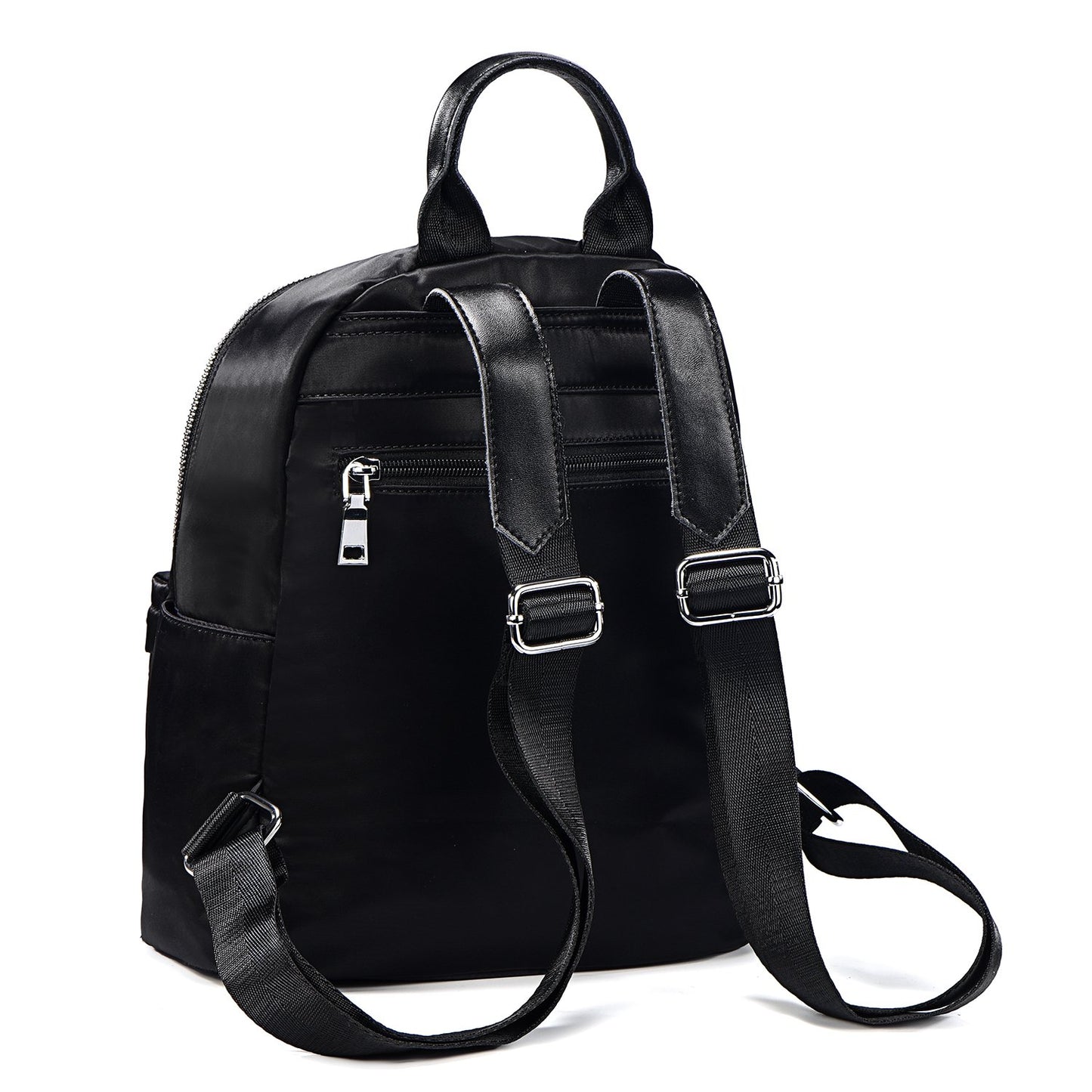 DonDon Women's Backpack Faux Leather Studs Round Black