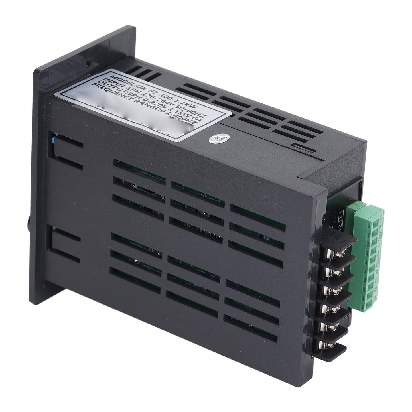 1.1 kW VFD variable frequency drive, 0.1-400 Hz mini motor VFD, 1 PH 176-264 V to 3 PH 0-220 V, 1.1 kW 6 A, speed controller for electric motors.