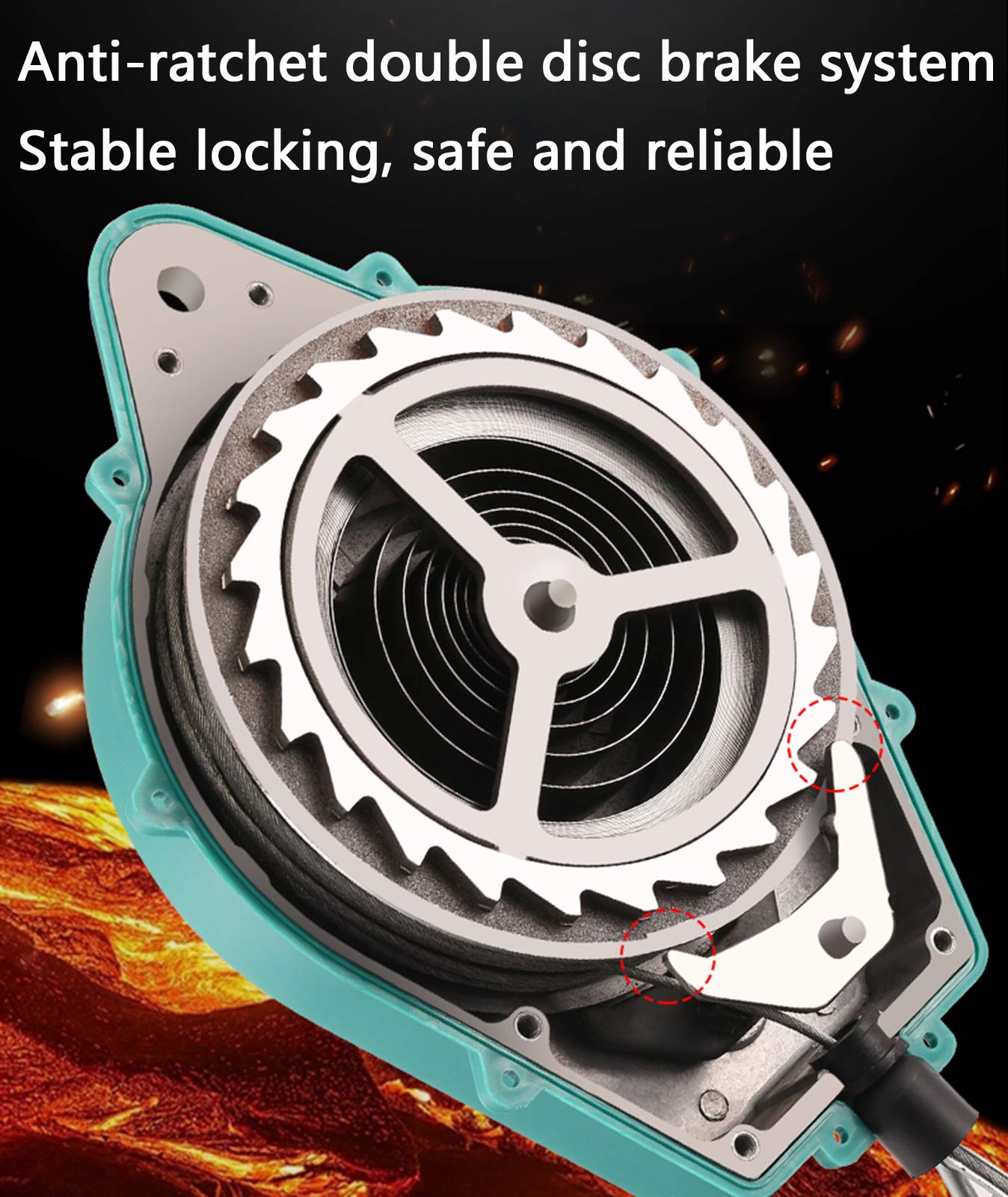 Aocay fall protection device 3m, retractable lifeline for roofers and scaffolders, portable fall arrest system, person fall limiter with hooks, maximum capacity 150kg.