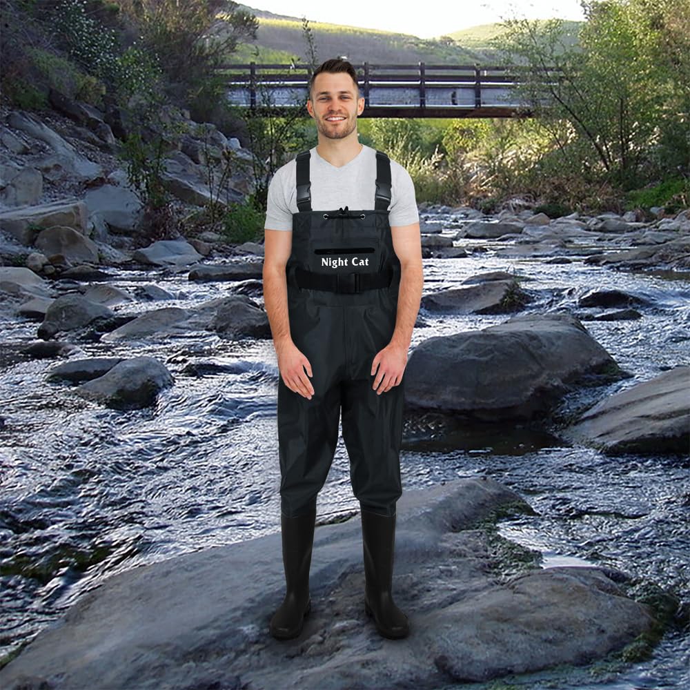 Night Cat Chest Waders Men Women Chest Waders with Boots Waterproof Breathable Crosswater Waders