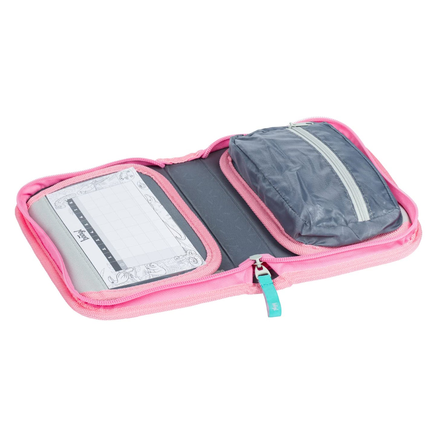 Baagl School Bag Set for Girls 5 Pieces - School Bag from 1st Grade - Elementary School Backpack with Chest Strap - Ergonomic School Backpack (Flamingo)