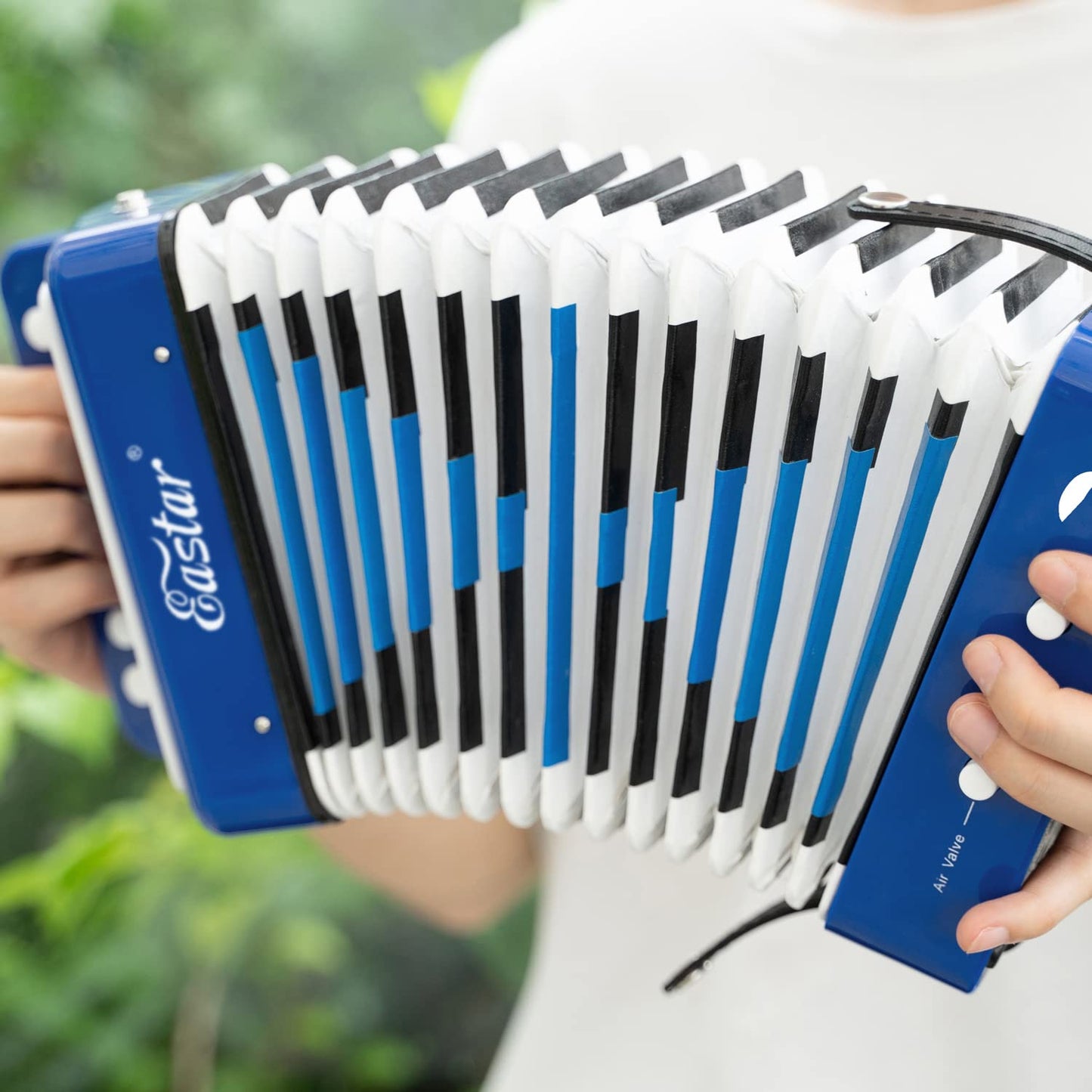 Eastar Accordion 10 Buttons Button Pedagogical Musical Instrument for Children, Fully Functional Lightweight Accordion, Selection of Gifts for Children's Day, Blue