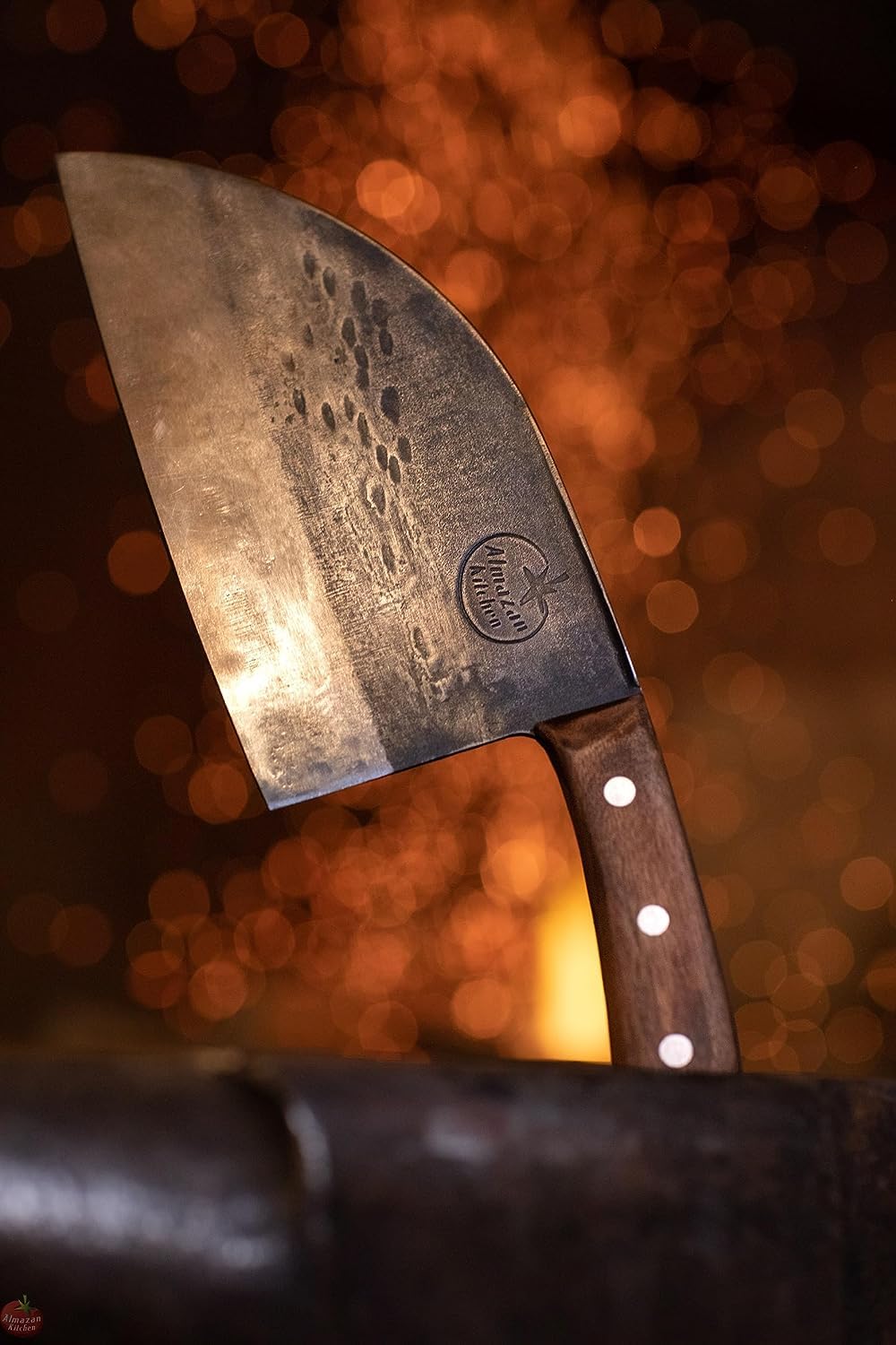 Almazan Kitchen Original Serbian Chef Knife with Sheath (Olive)