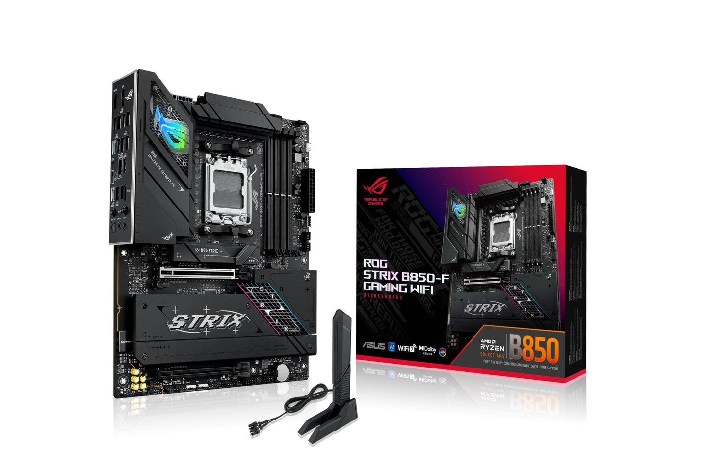 ASUS ROG Strix B850-F Gaming WiFi motherboard socket AMD AM5 (AMD B850, ATX, DDR5 memory, PCIe 5.0, WiFi 7, 2X PCIe 4.0 M.2, Aura Sync)