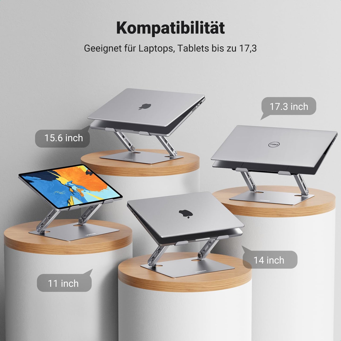UGREEN Laptop Stand Adjustable Folding Laptop Stand Ergonomic Ventilated Notebook Stand Compatible with MacBook Air, Pro, Dell All Laptops 10-17.3"