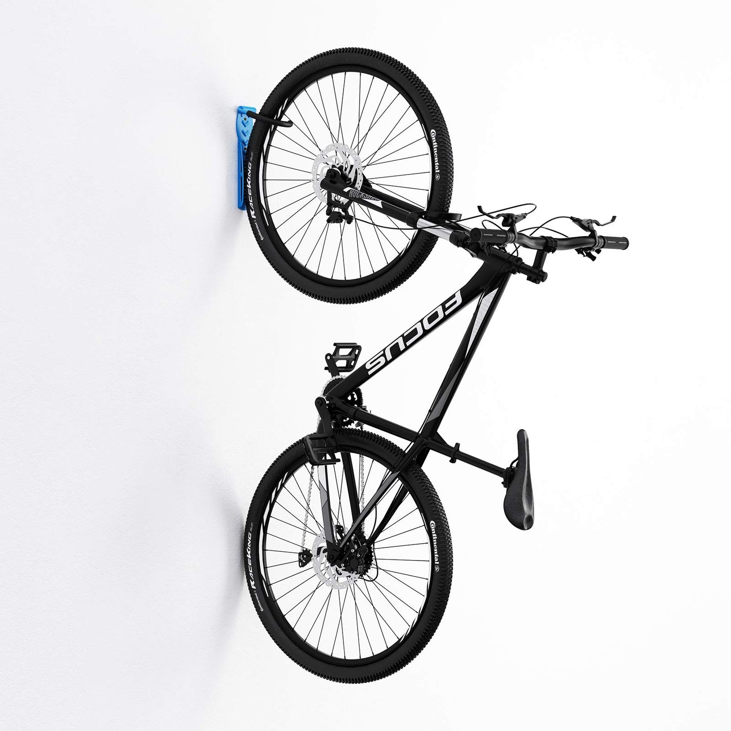 4 x WELLGRO Wall Bike Holder - Steel Bike Wall Mount - Bike Hooks - Bike Stand - Rack - Color selectable, Color: Blue