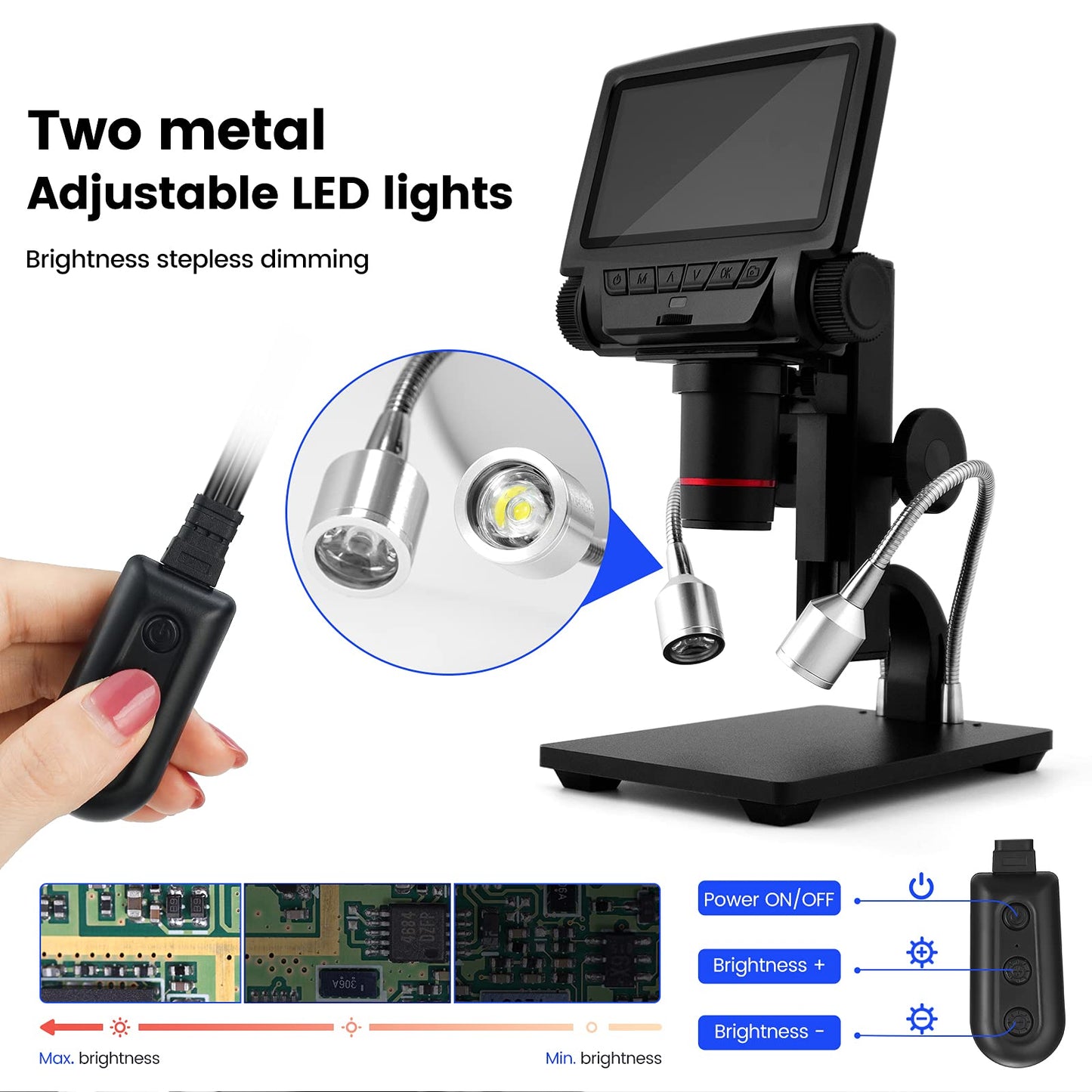 Andonstar ADSM301 HDMI 1080P Full HD Digital Microscope 260X Scope for PCB Circuit Board Soldering Tools Video Microscope with LCD Screen