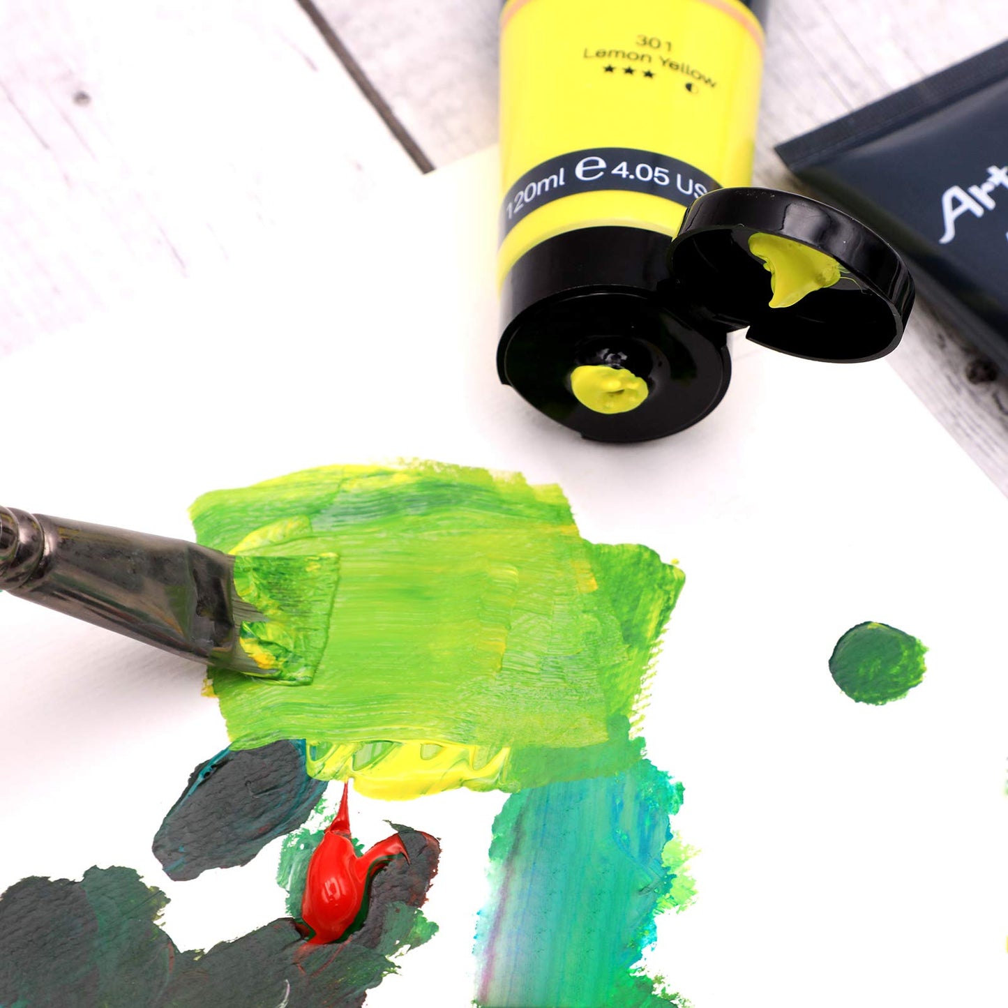 Artecho Acrylic Paint Set Professional 20x120 ml, Waterproof and Lightfast, Quick Drying, Ideal for Canvas, Wood, Fabric, Crafts, Leather, and Stone.