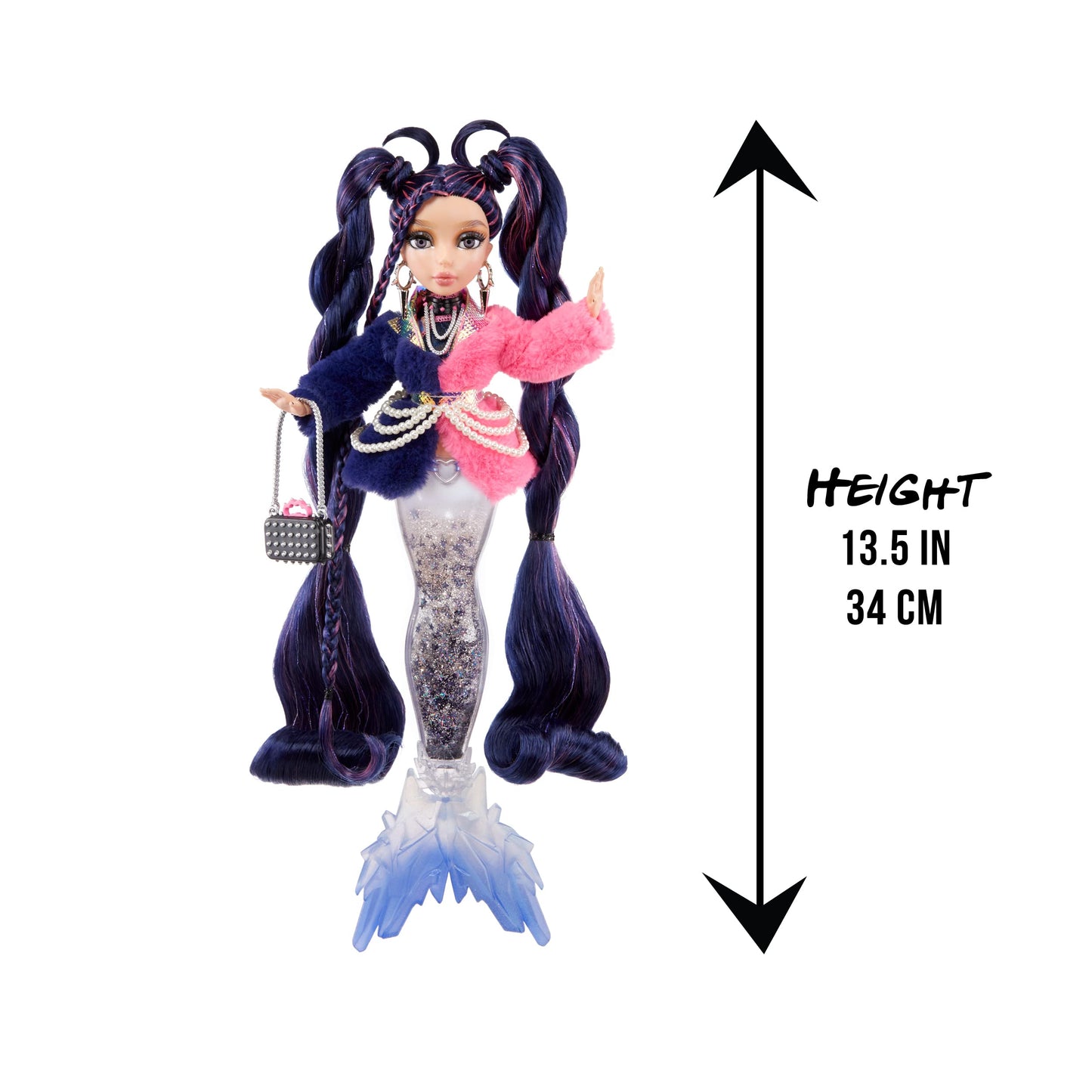 Mermaze Mermaidz Winter Waves - NERA - Mermaid doll with color change fin, glitter-filled tail, and accessories - For kids and collectors aged 4 and up.