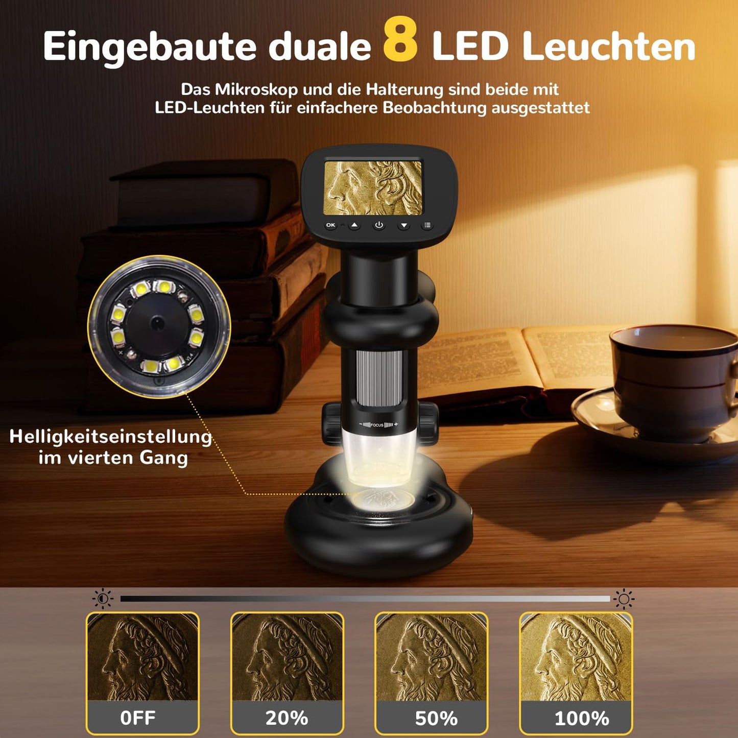 IMICHI microscopes for kids with LCD screen, 1000X magnification, clear image, unique insect viewer, portable digital microscope.