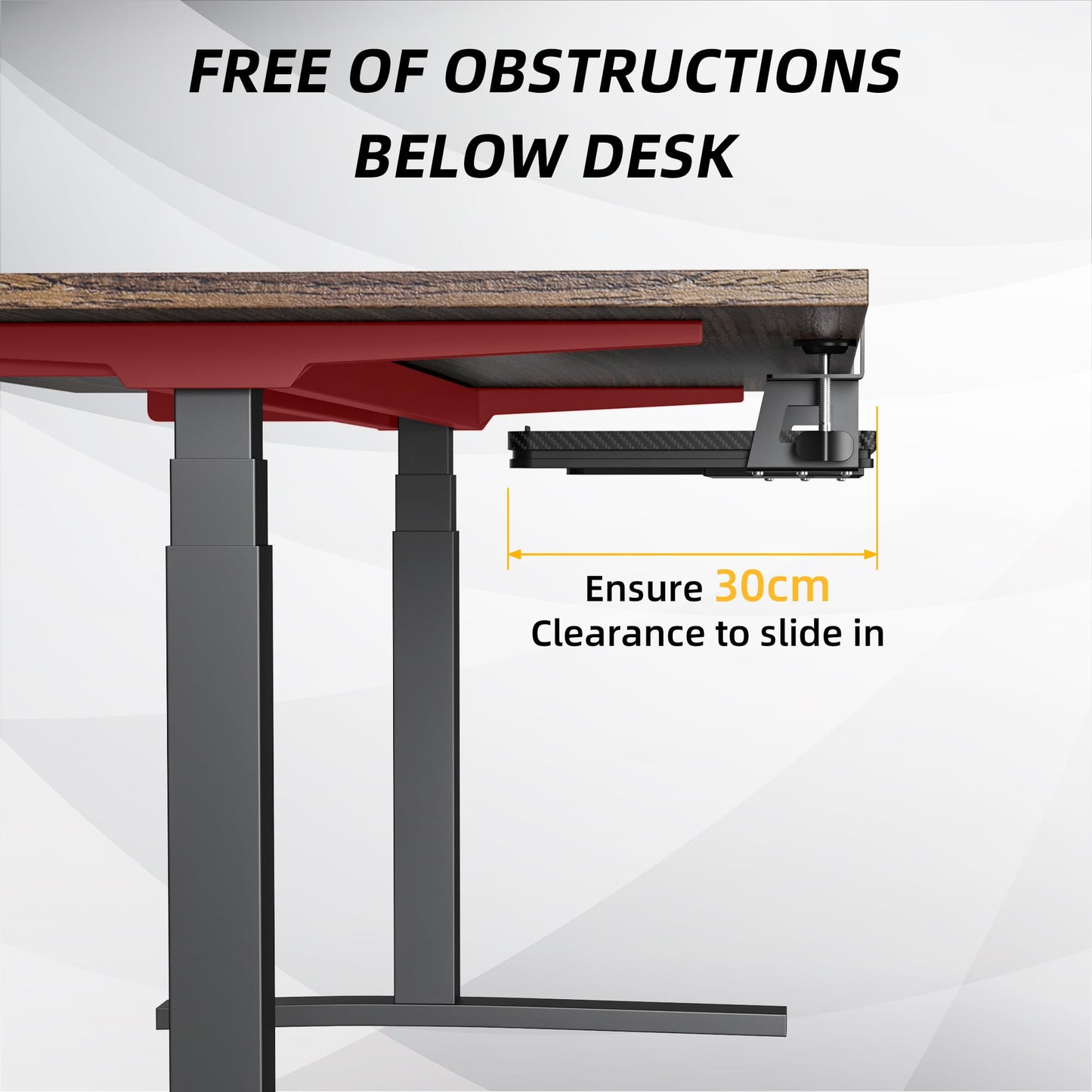 ETHU Office Keyboard Drawers Keyboard Tray Keyboard Shelf 68 x 30 cm with C-Clamp Mount, Under Desk Mount Keyboard Drawer Ergonomic Computer Keyboard Shelf for Home and Office
