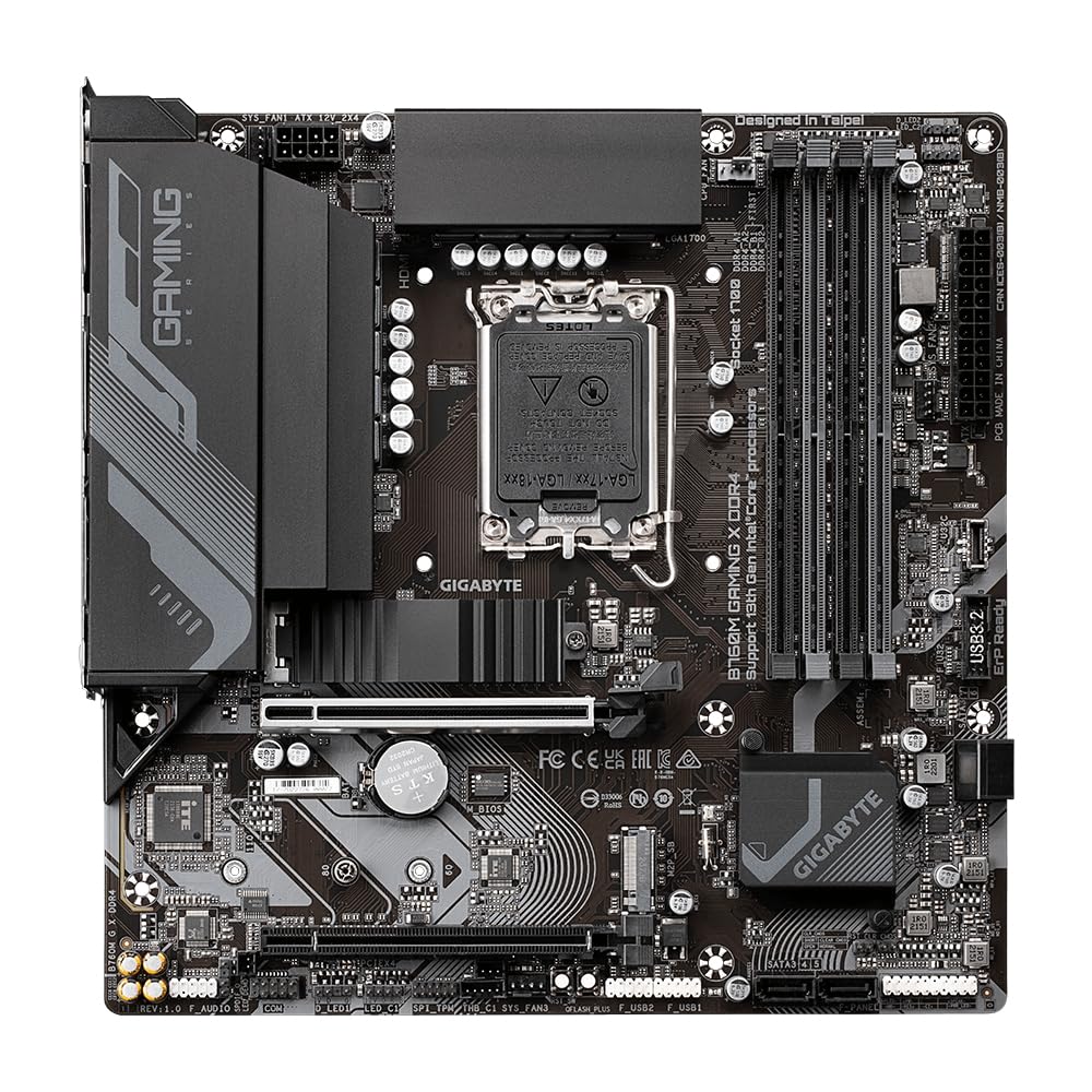 GIGABYTE B760M GAMING X DDR4 Motherboard - Supports Intel Core 14th Gen CPUs, 8+1+1 Phase Digital VRM, up to 5333MHz DDR4 (OC), 2xPCIe 4.0 M.2, 2.5GbE LAN, USB 3.2 Gen2
