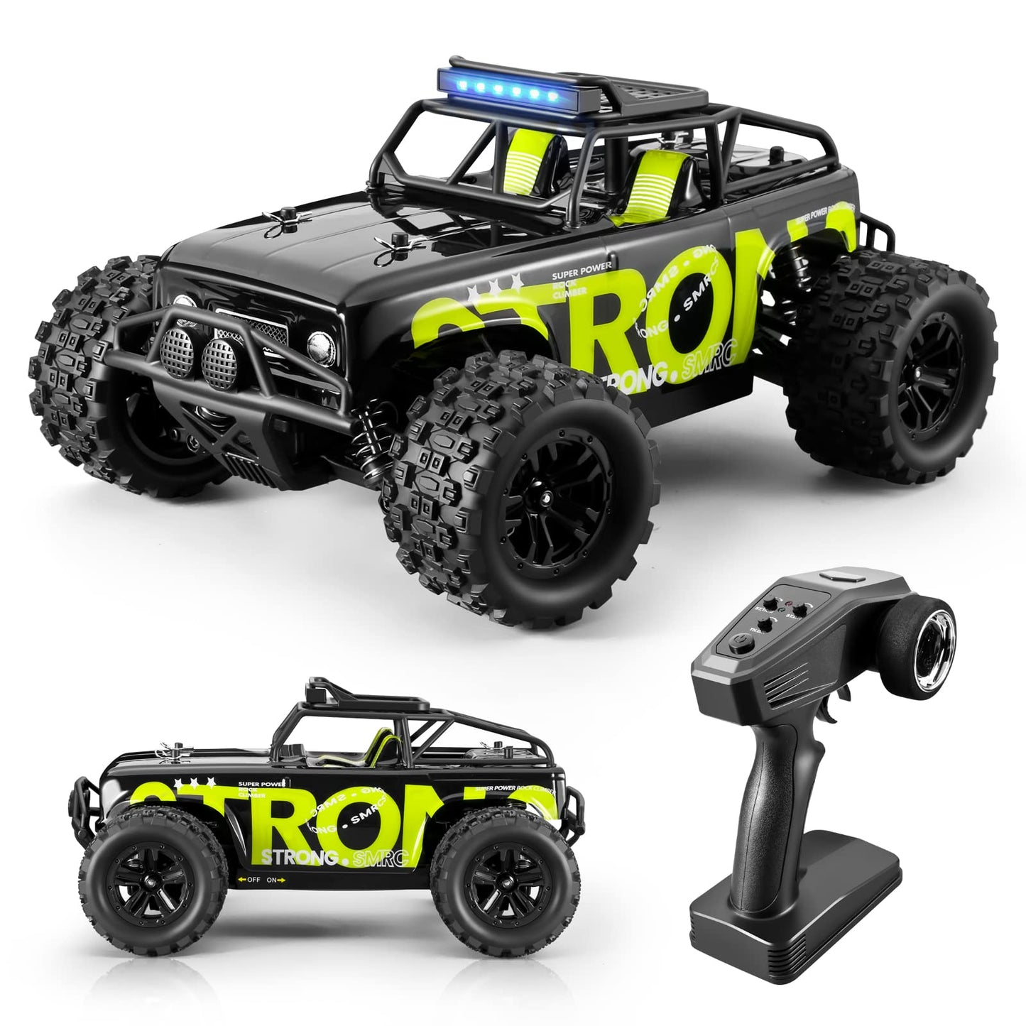 SupKonXi RC Car Remote Controlled, 4WD Off-road Vehicle, 40 km/h Racing Car, 1:18 Scale Monster Truck, 2.4GHz All Terrain RC Crawler, 2 Batteries 60 Minutes, Toy Car for Kids Adults
