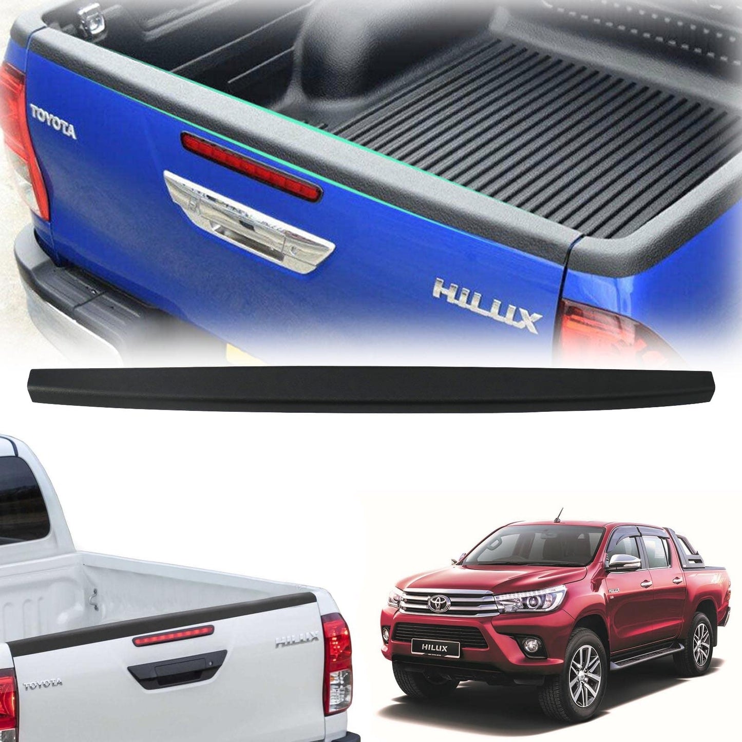 JHCHAN tailgate guard bumper guard for Toyota Hilux 2015-2020 Invincible Icon Active Hilux SR and Hilux SR5 Pick-Up, Hilux AN110 AN120 AN130 bumper guard.