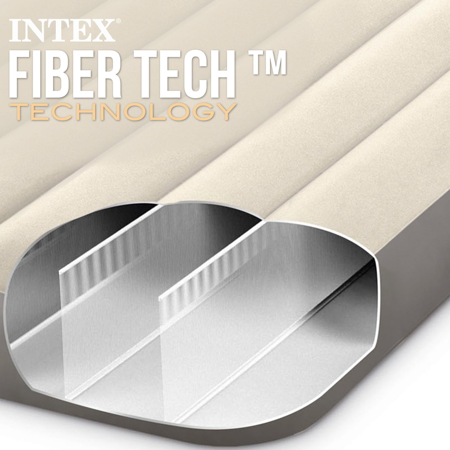 Intex Queen Dura-Beam Series Single High, Taupe/Grey, One Size