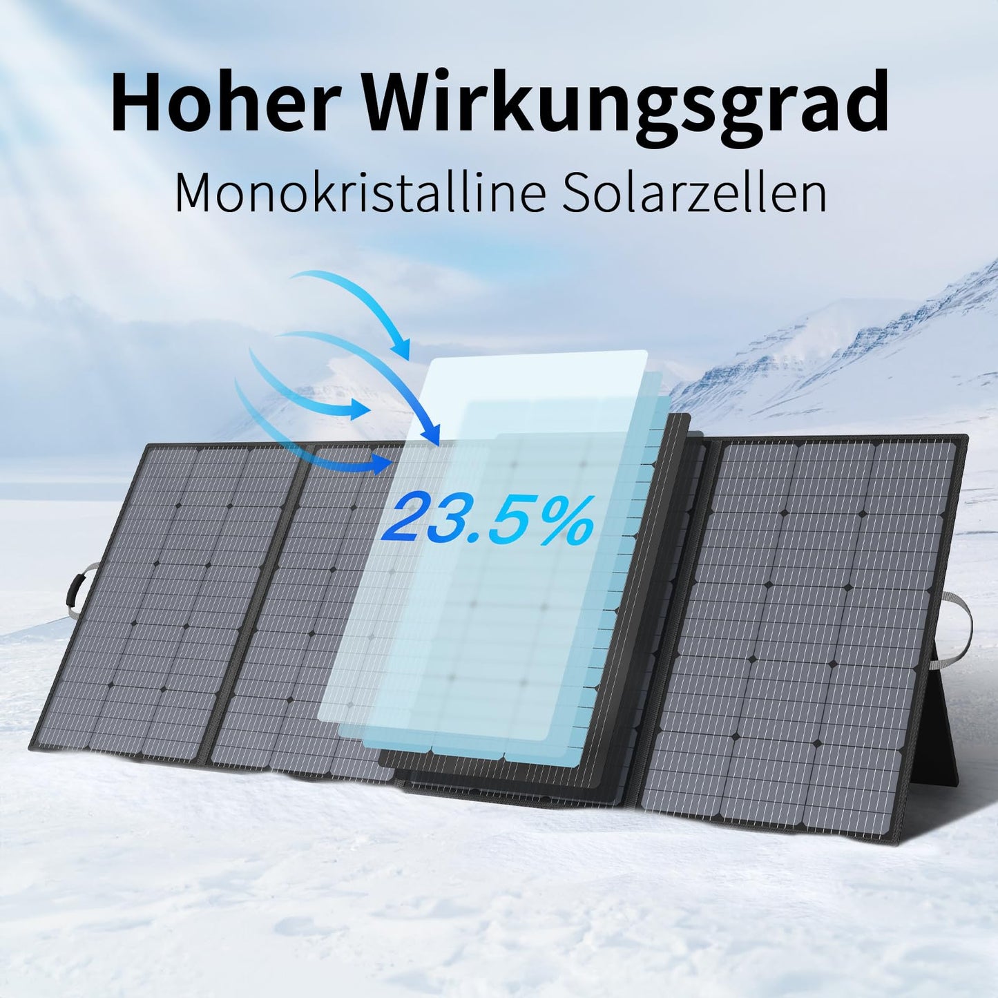 MHPOWOS 400W Portable Solar Panel, Foldable Solar Module Kit complete with an adjustable kickstand, Waterproof IP67 for outdoor camping, portable power station, RV, garden, balcony.